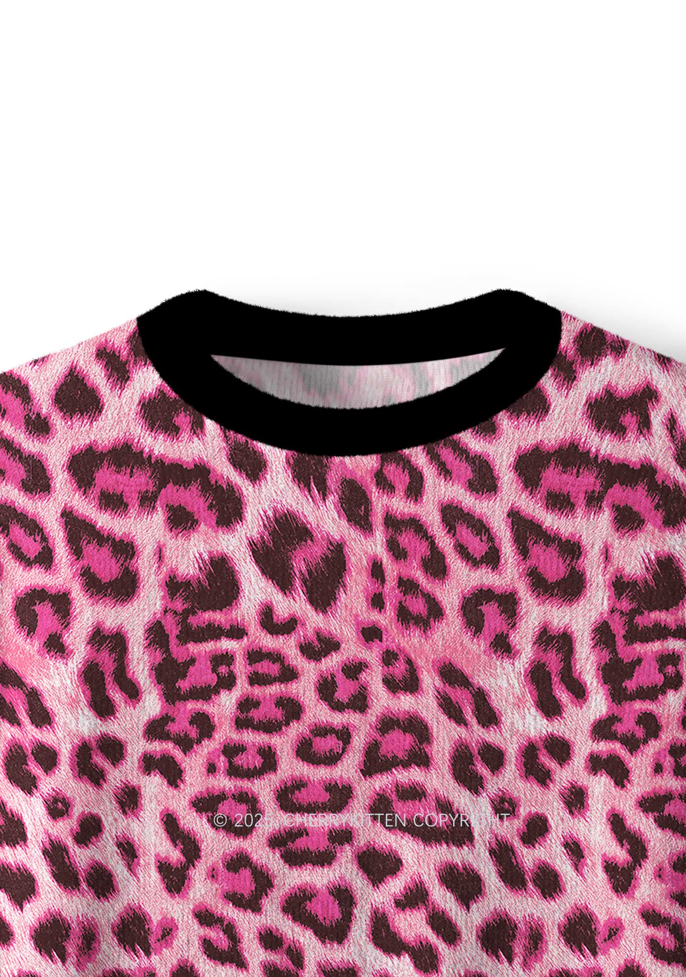 Pink Leopard Y2K Christmas Knit Sweatshirt Cherrykitten - Image 4