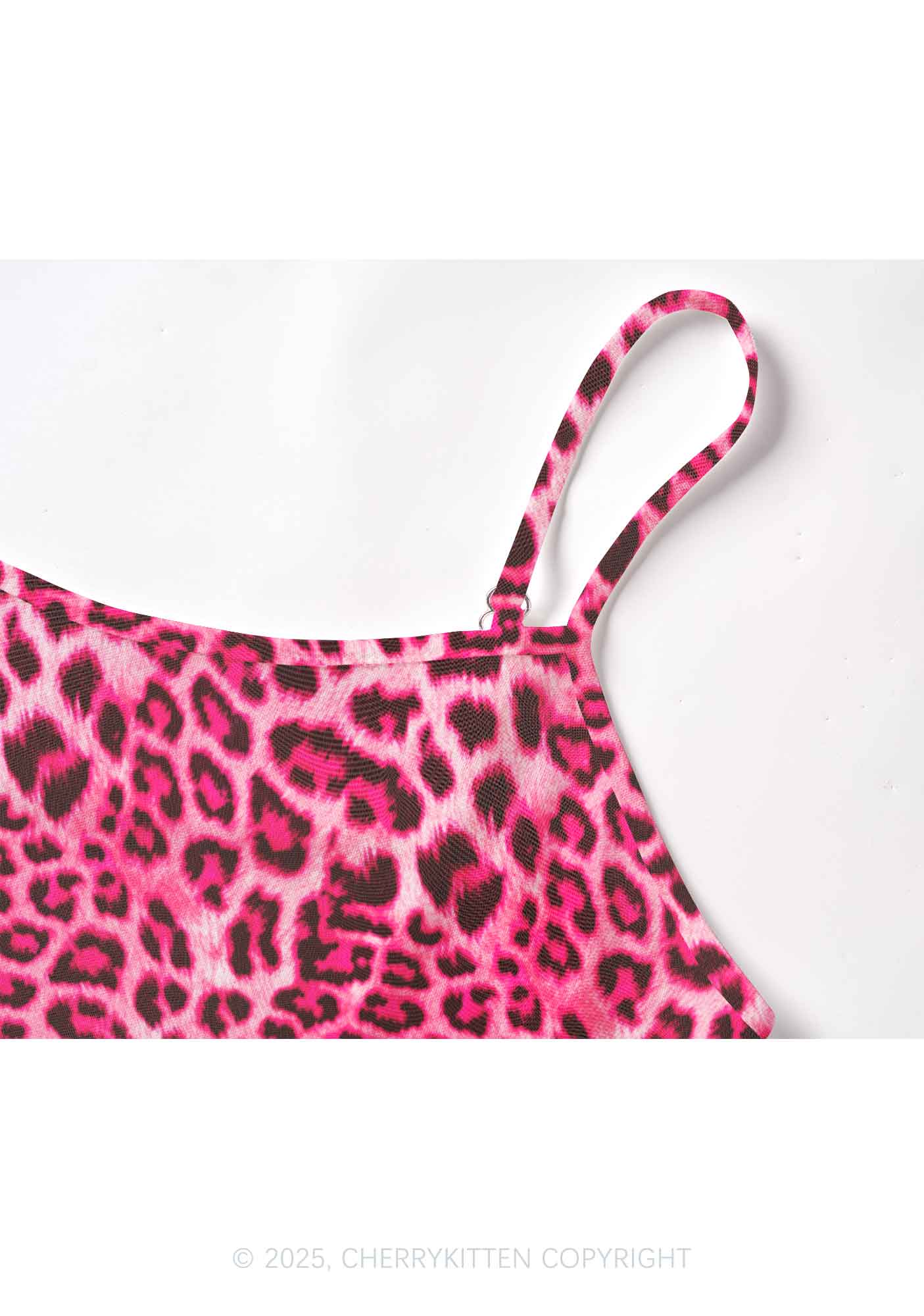 Pink Leopard Y2K Mesh Cami Tank Cherrykitten - Image 4