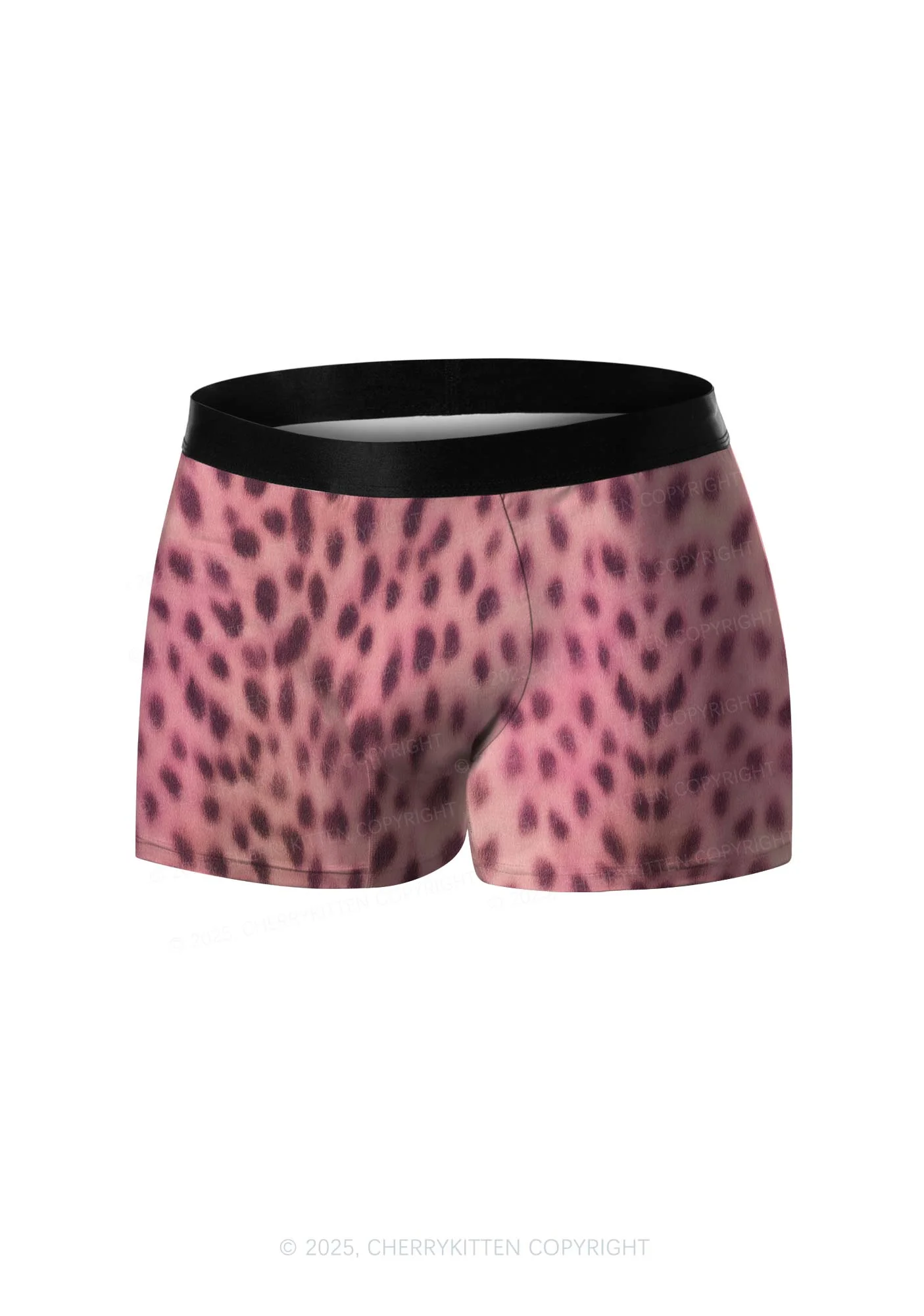 Pink Leopard Y2K Print Men Boxer Briefs Cherrykitten - Image 3
