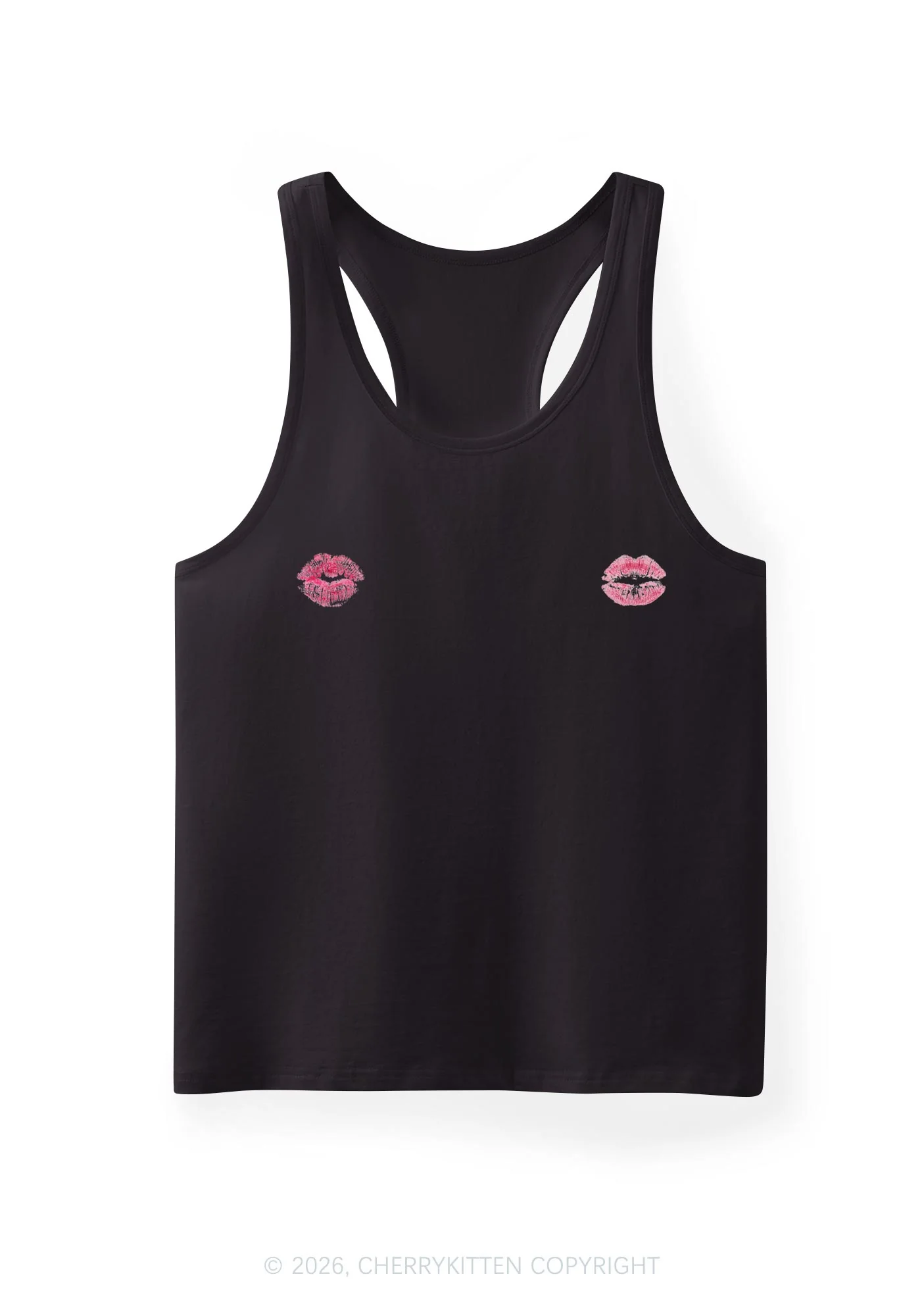 Pink Lips Y2K Men Racerback Tank Top Cherrykitten - Image 3