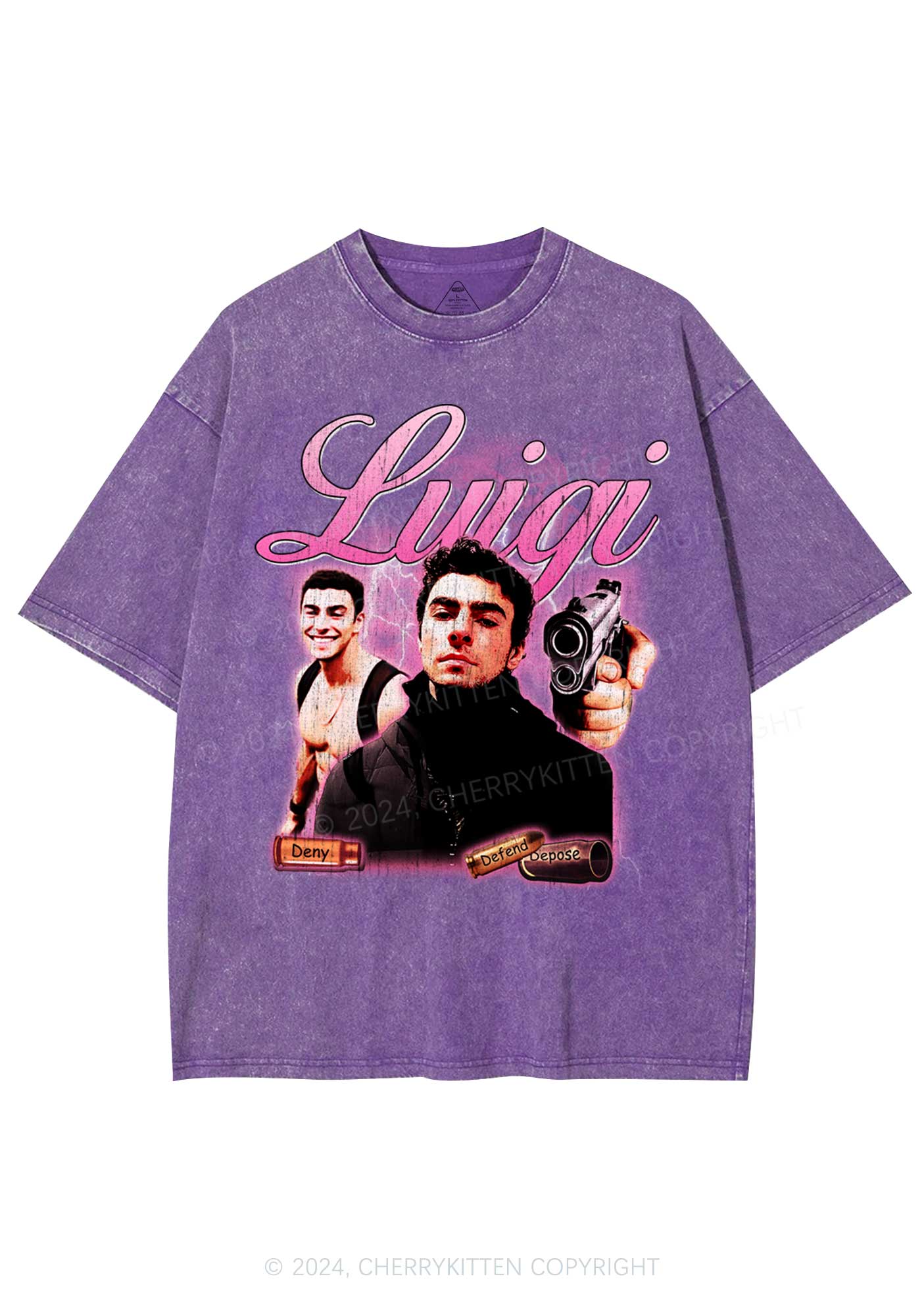 Pink Luigi Y2K Washed Tee Cherrykitten - Image 5