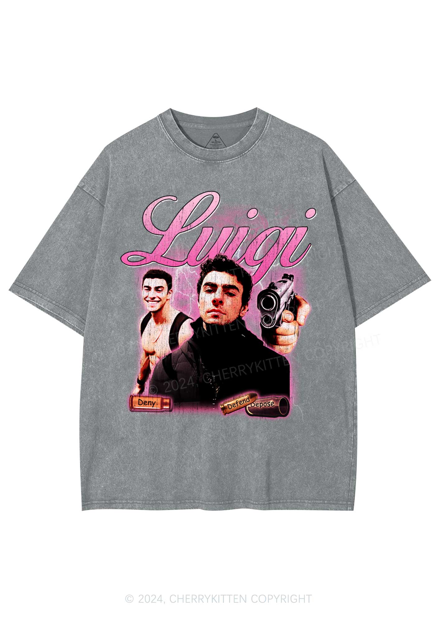 Pink Luigi Y2K Washed Tee Cherrykitten - Image 6