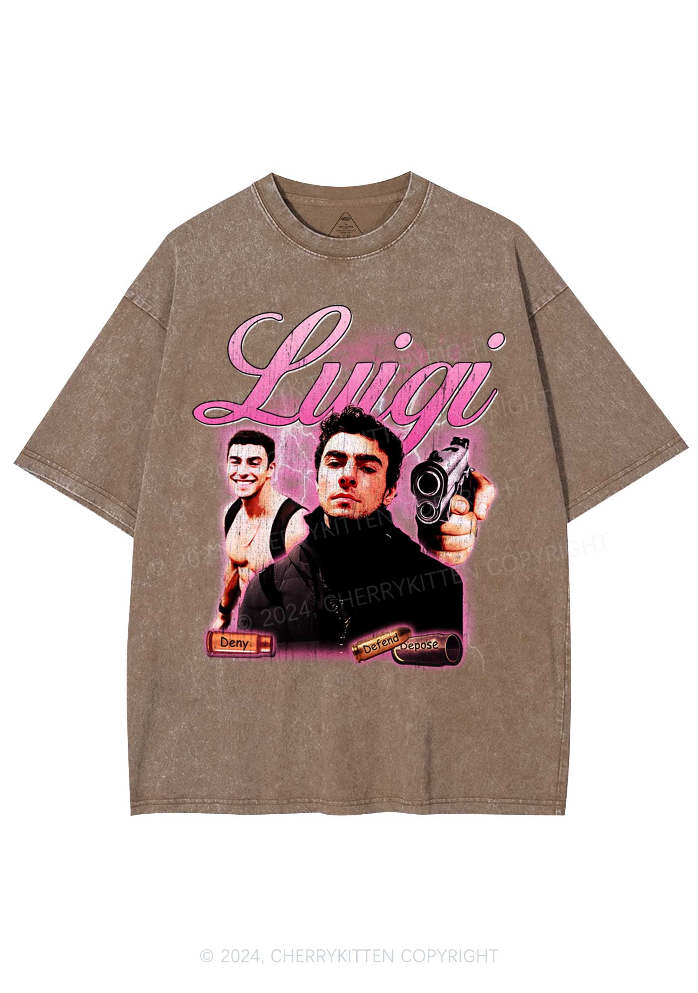 Pink Luigi Y2K Washed Tee Cherrykitten - Image 7
