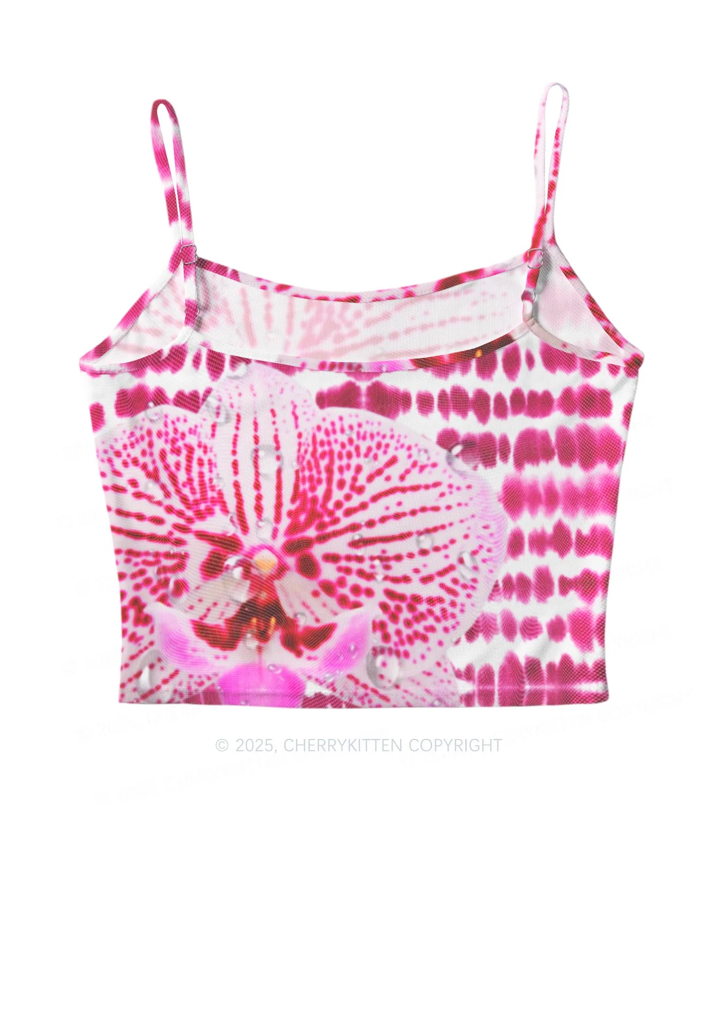 Pink Orchid Dewdrops Y2K Mesh Cami Tank Cherrykitten - Image 3