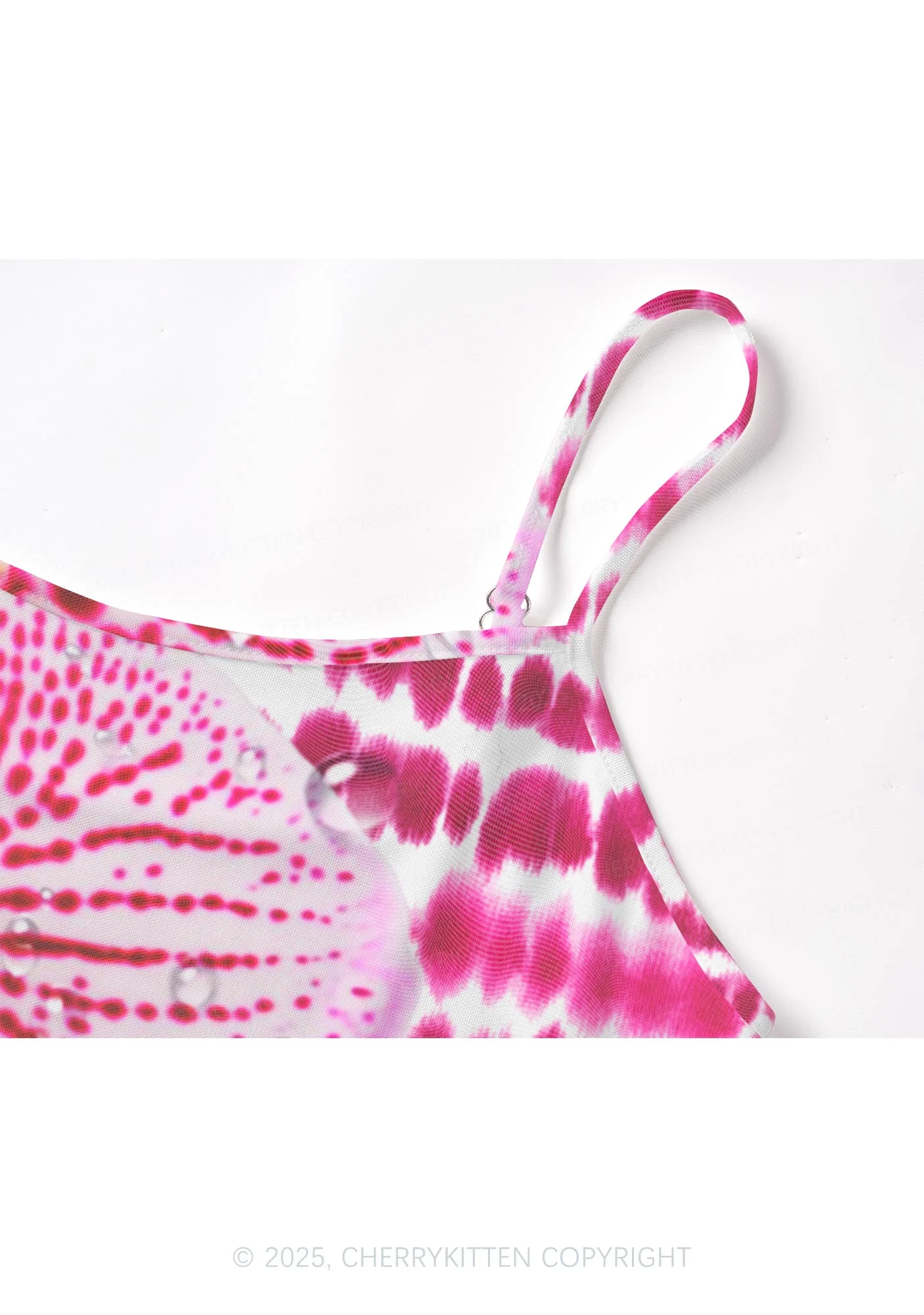 Pink Orchid Dewdrops Y2K Mesh Cami Tank Cherrykitten - Image 5