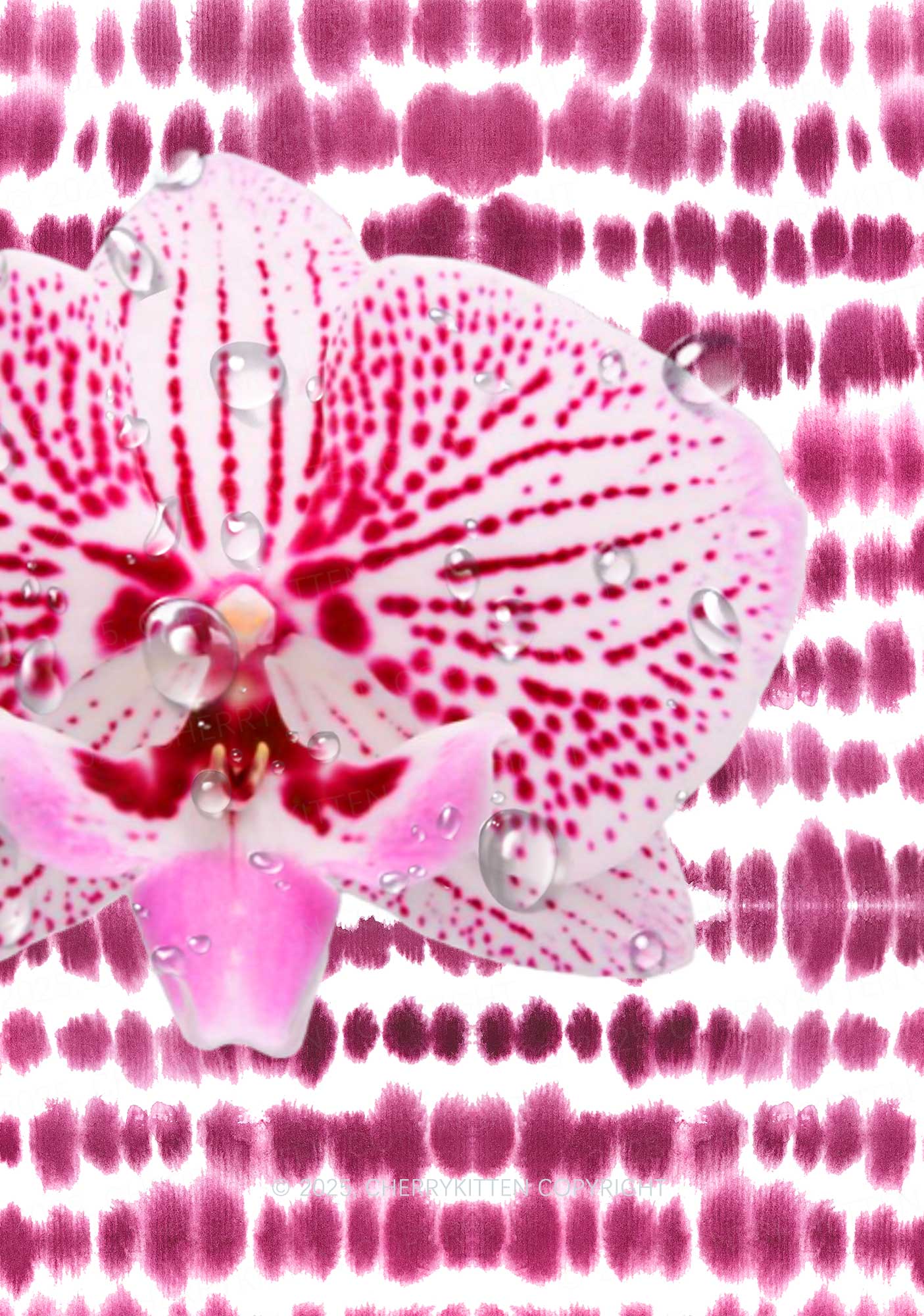 Pink Orchid Dewdrops Y2K Mesh Long Sleeve Crop Top Cherrykitten - Image 2