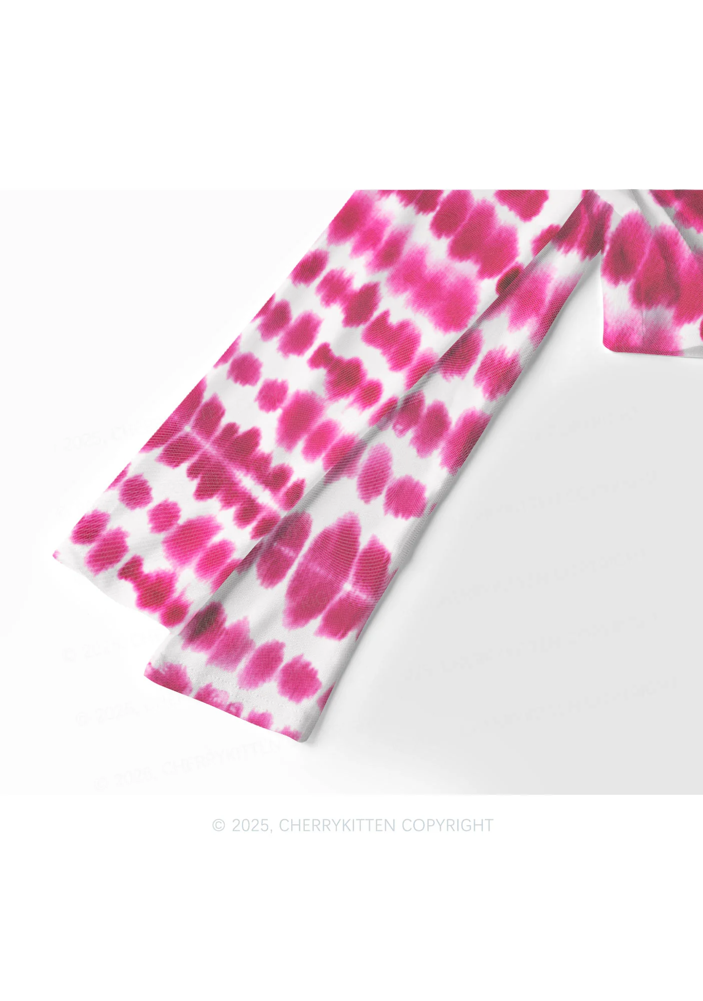 Pink Orchid Dewdrops Y2K Mesh Long Sleeve Crop Top Cherrykitten - Image 4