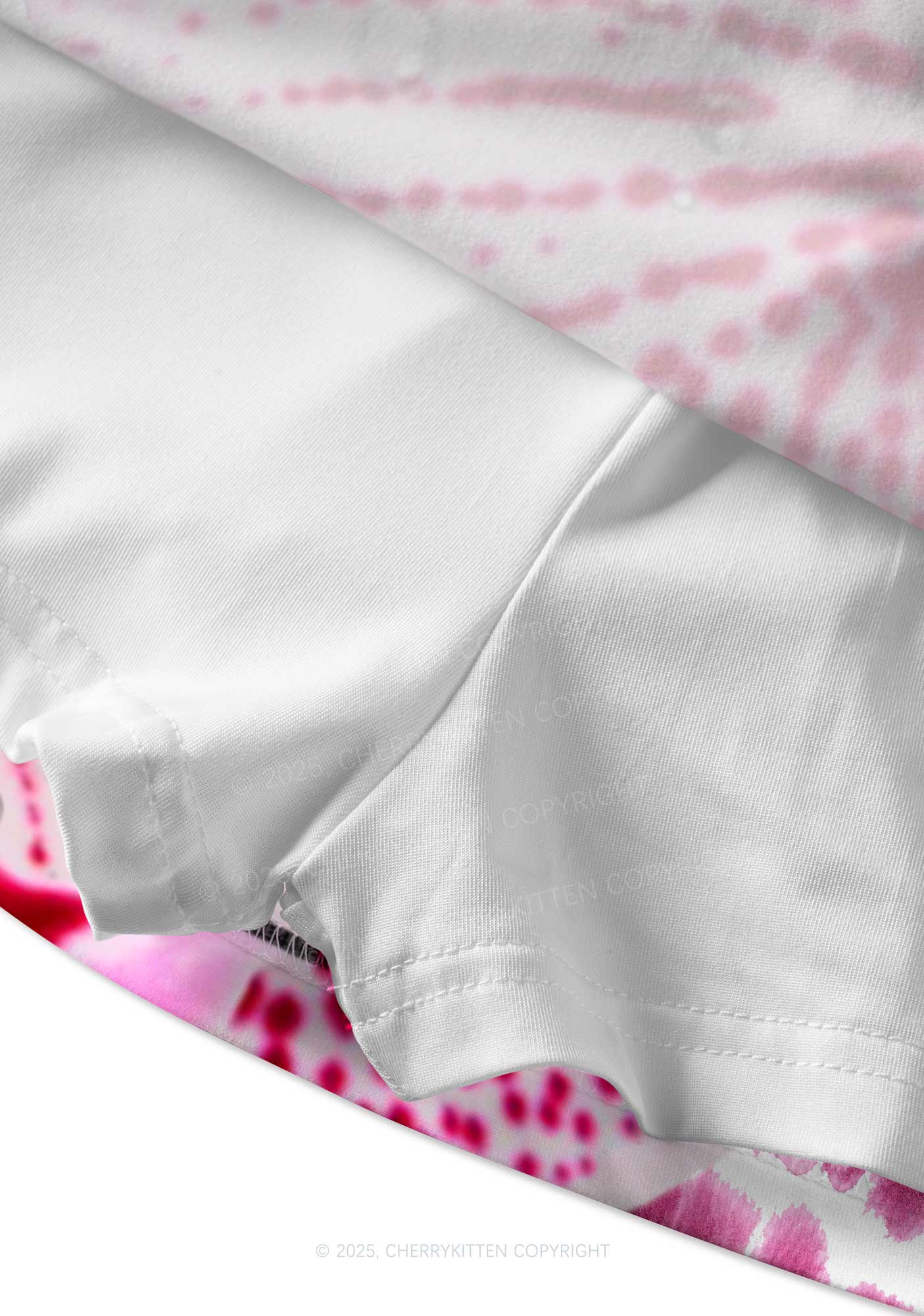 Pink Orchid Dewdrops Y2K Print Mini Skirt Cherrykitten - Image 3
