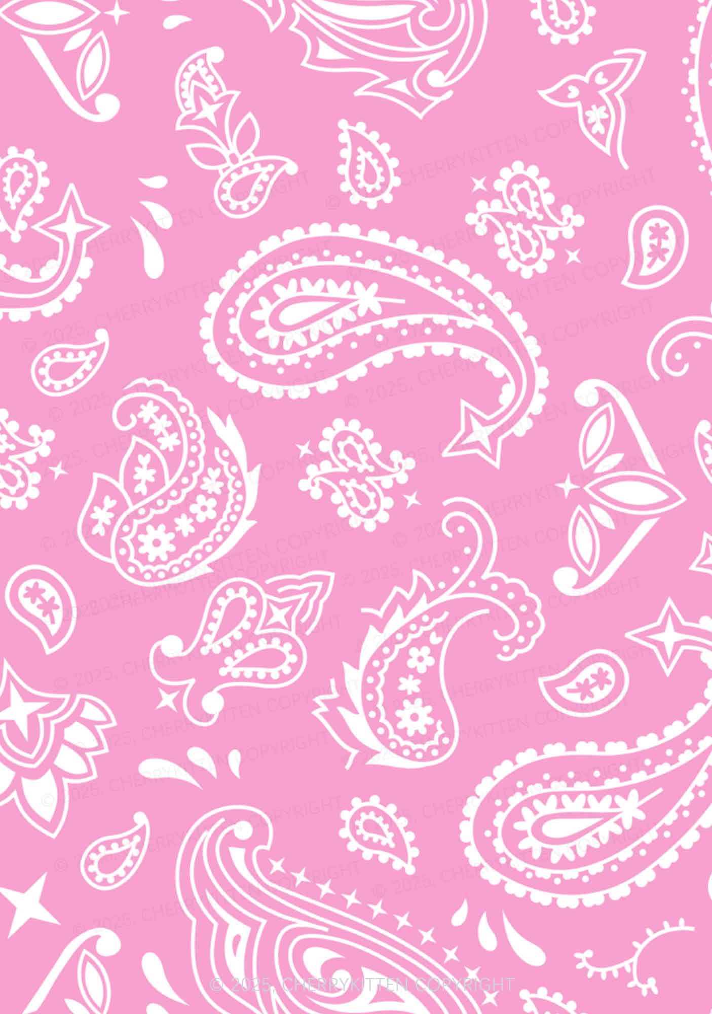 Pink Paisley Y2K Print Bikini Set Cherrykitten - Image 2
