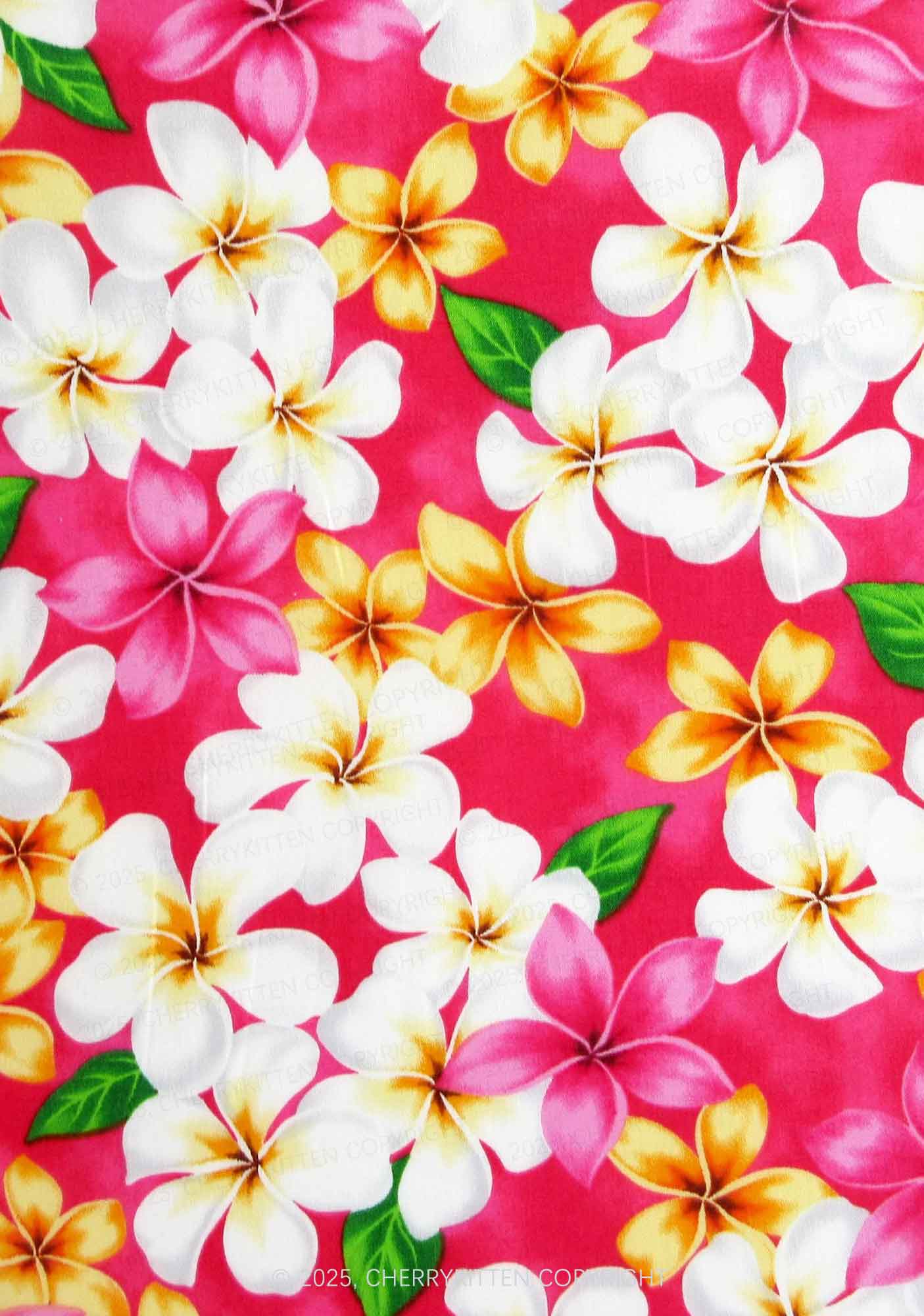 Pink Plumeria Y2K Print Bikini Set Cherrykitten - Image 2