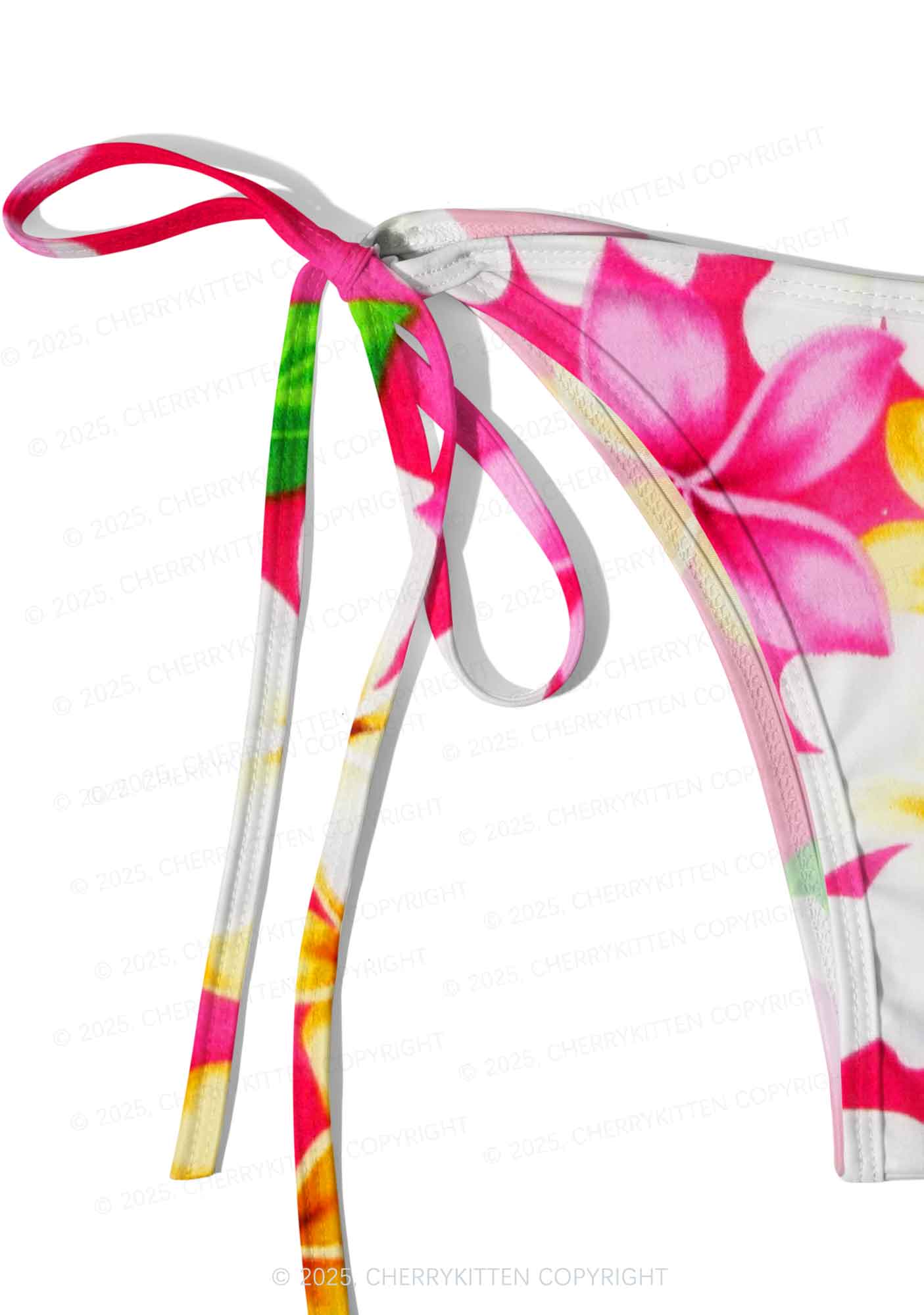 Pink Plumeria Y2K Print Bikini Set Cherrykitten - Image 5