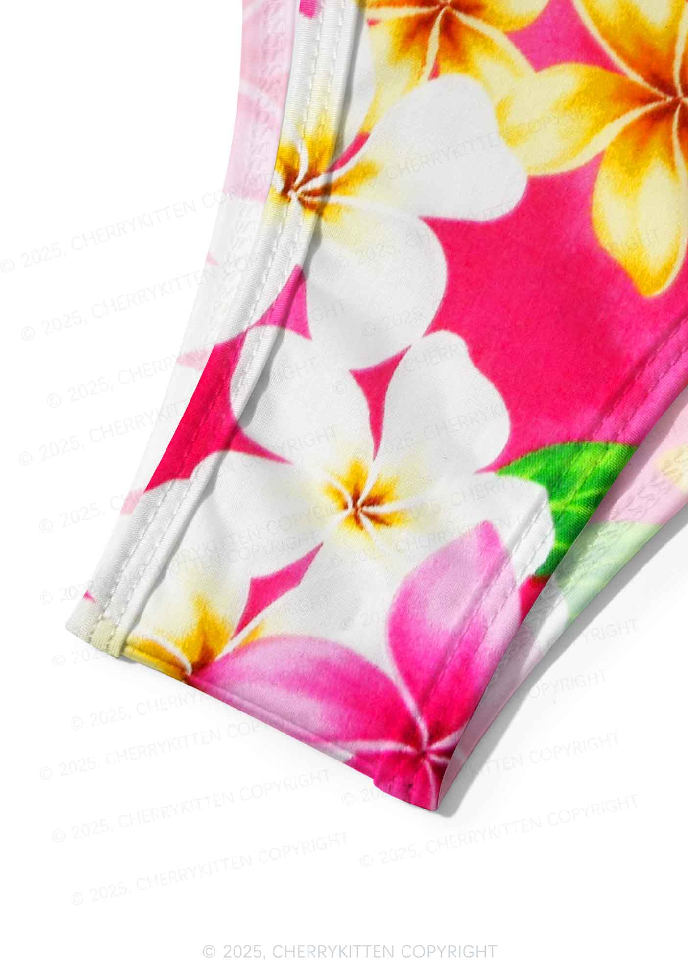 Pink Plumeria Y2K Print Bikini Set Cherrykitten - Image 6