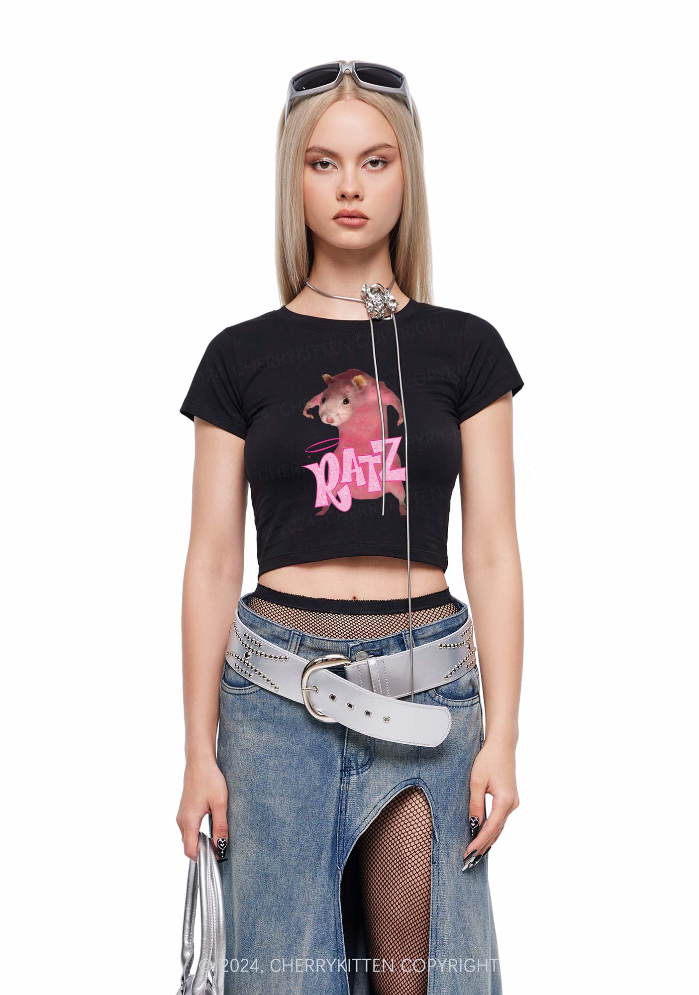 Pink Ratz Y2K Baby Tee - Image 3