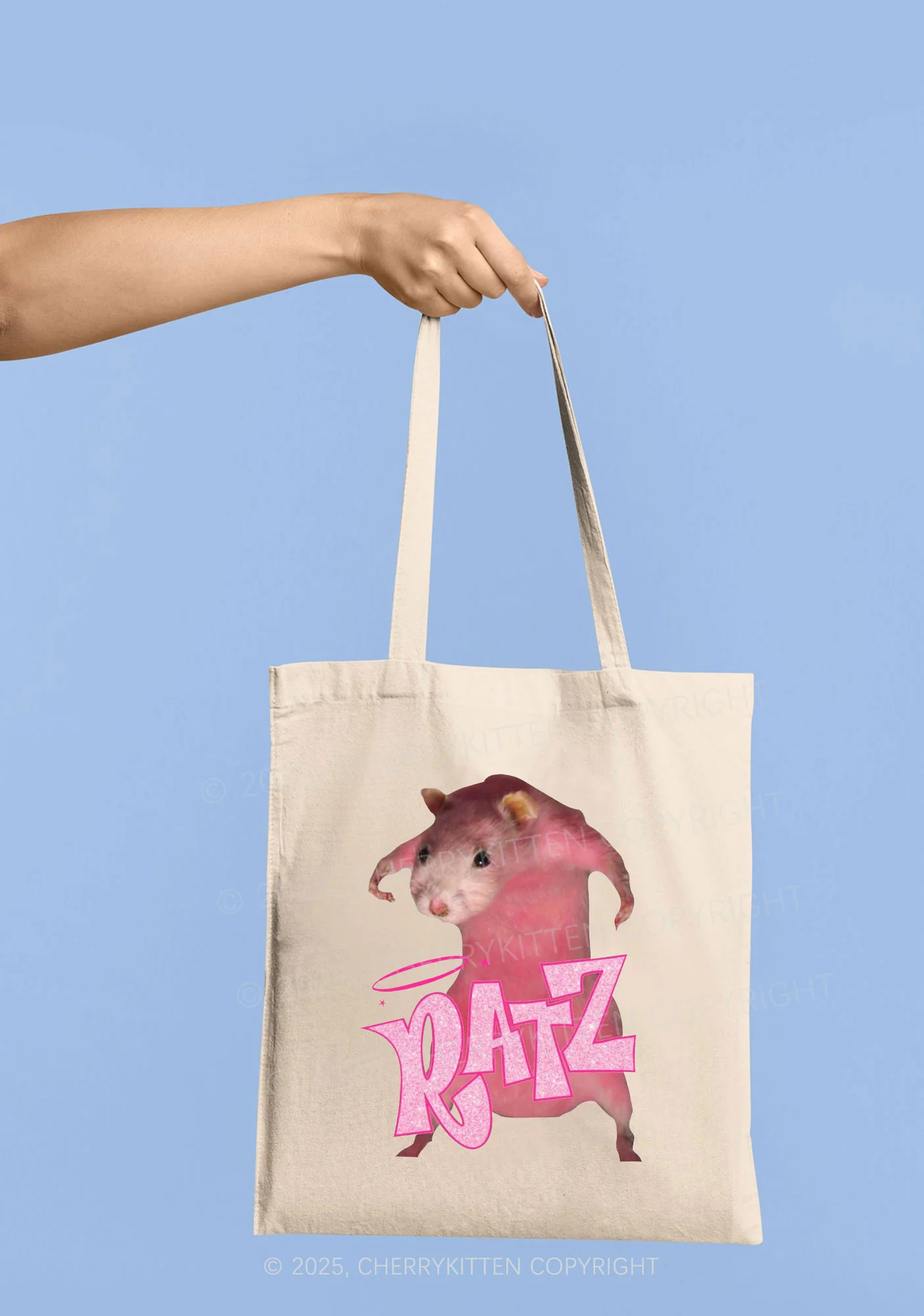 Pink Ratz Y2K Canvas Tote Bag Cherrykitten - Image 4