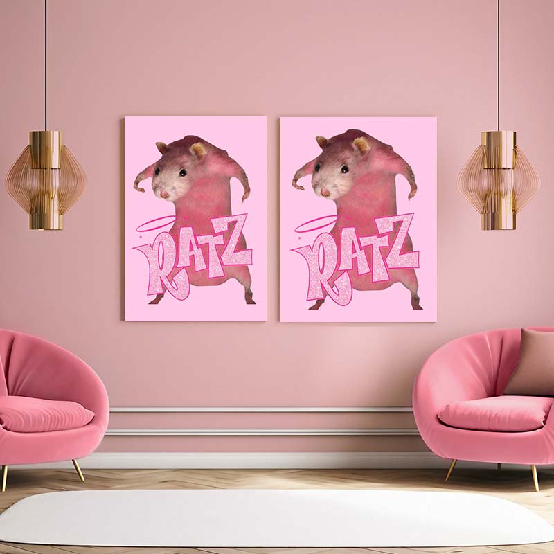 Pink Ratz Y2K Canvas Wall Art Cherrykitten - Image 2