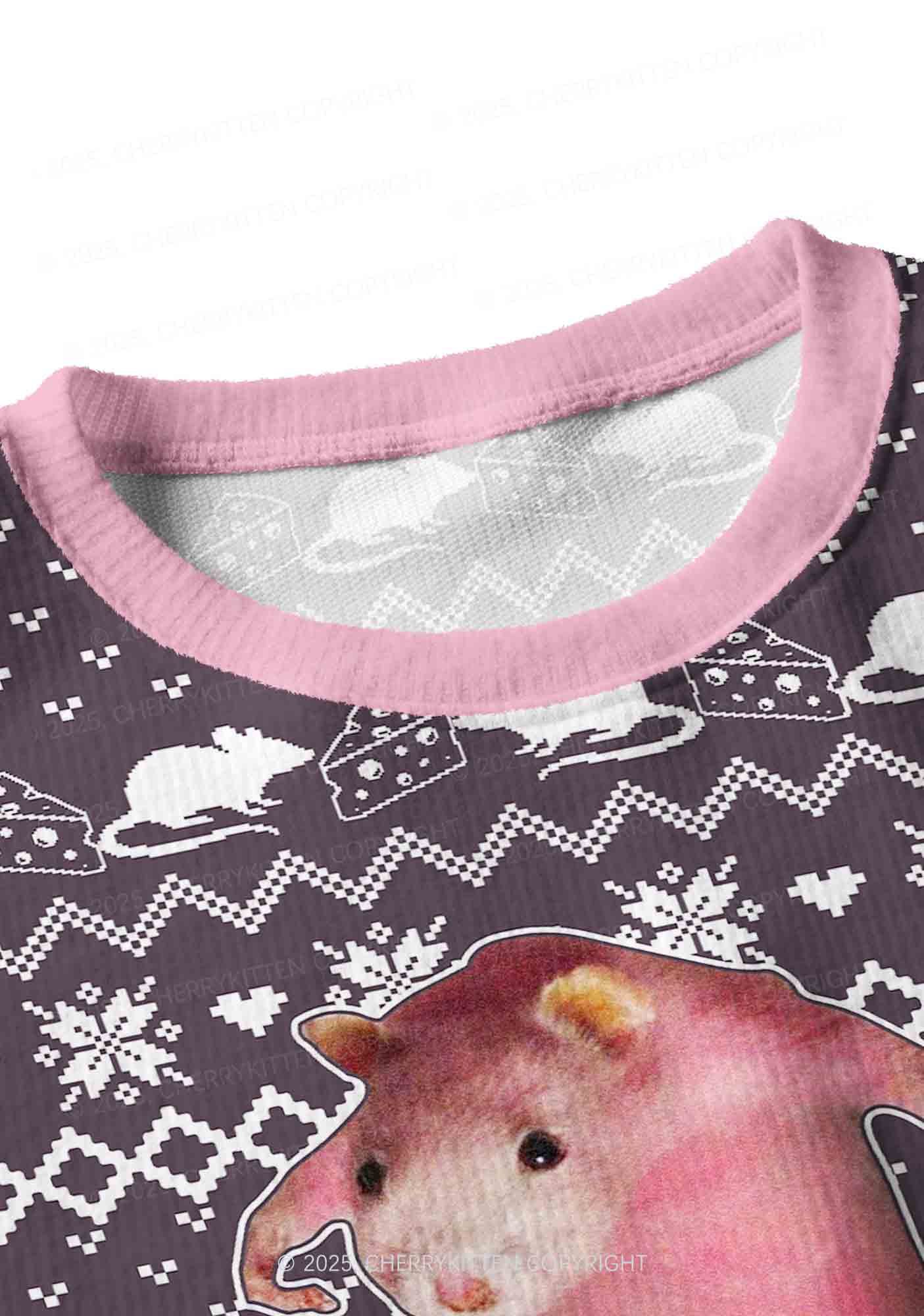 Pink Ratz Y2K Christmas Crop Knit Sweatshirt Cherrykitten - Image 4