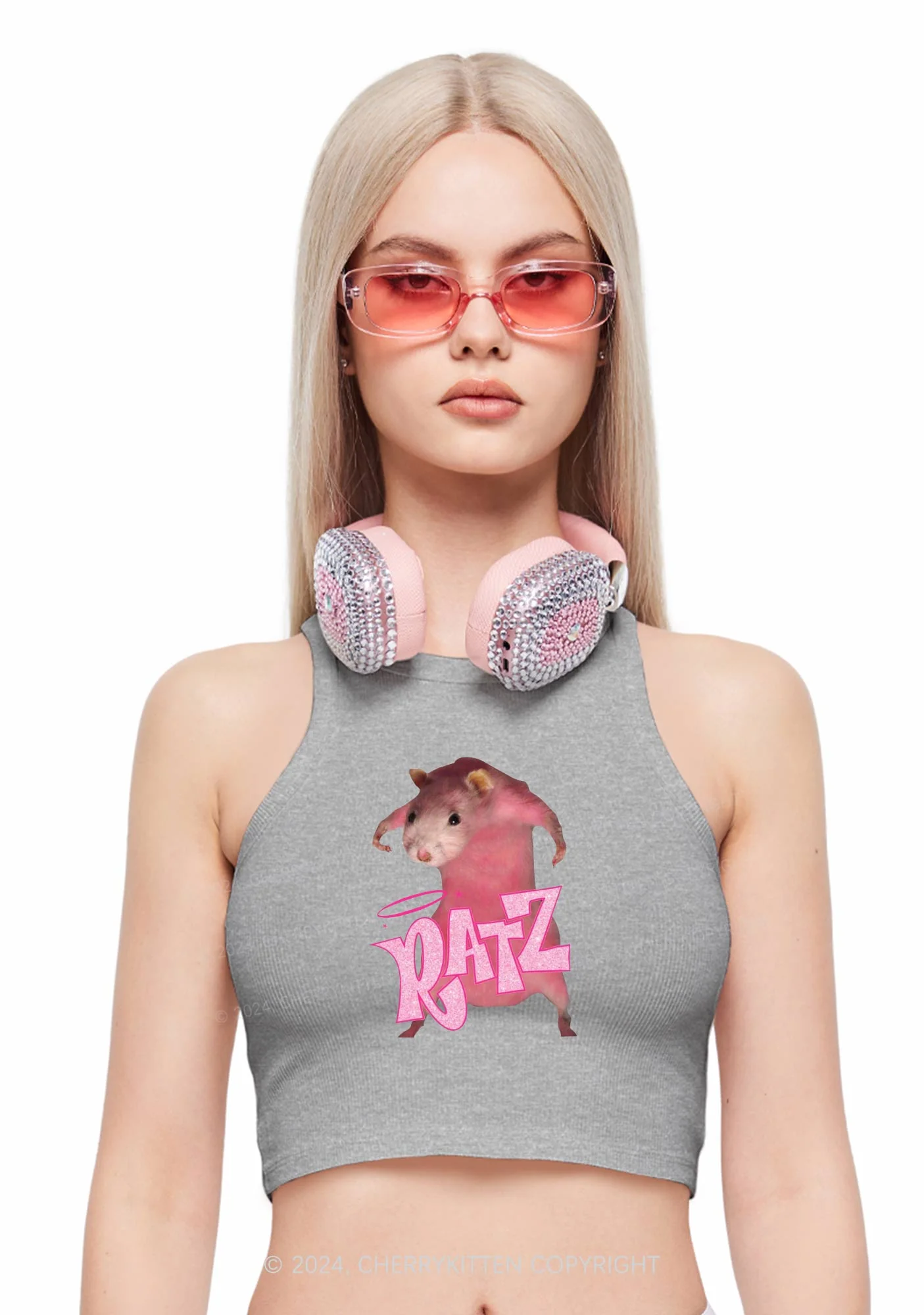 Pink Ratz Y2K Crop Tank Top Cherrykitten - Image 2