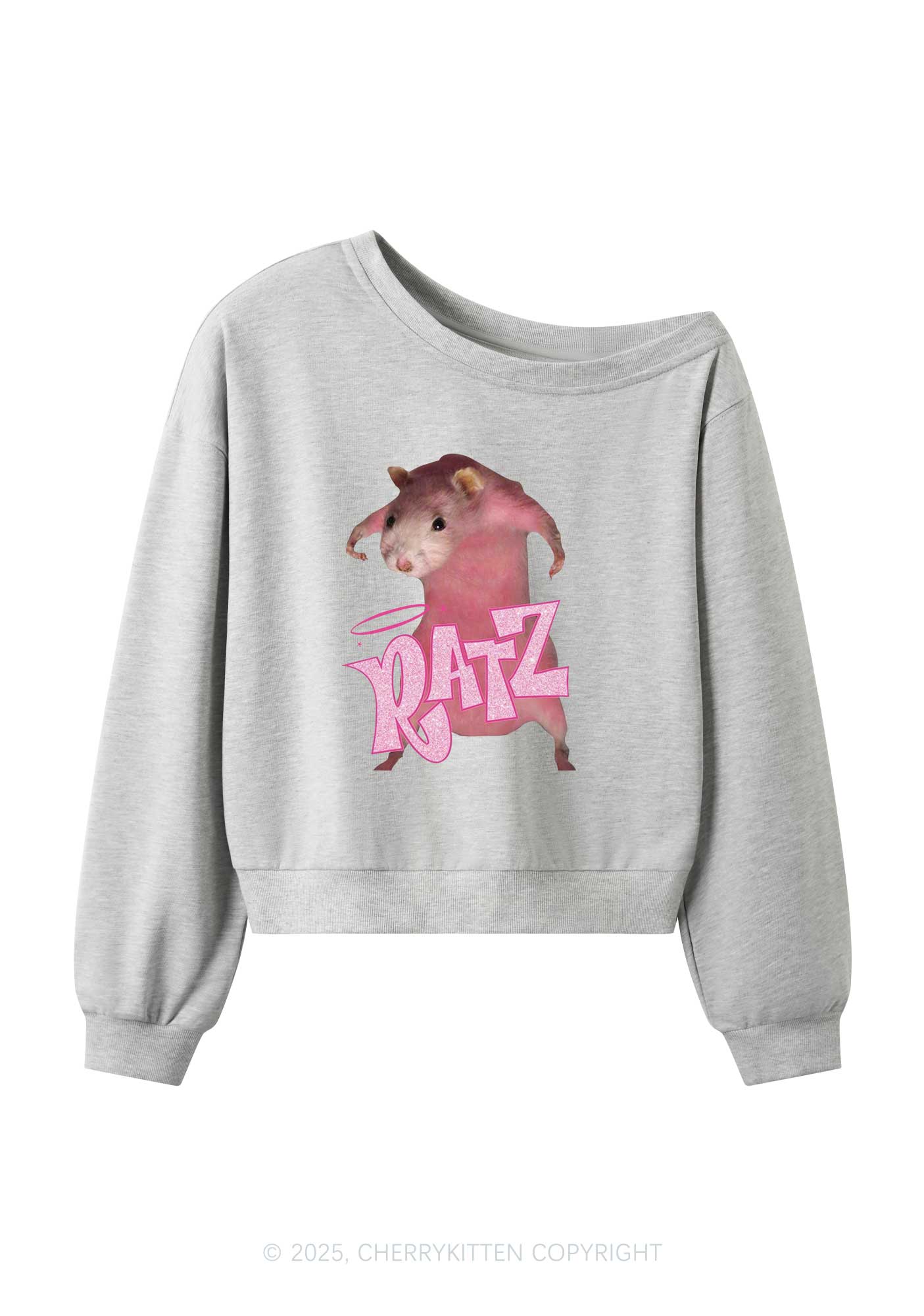 Pink Ratz Y2K Off Shoulder Sweatshirts Cherrykitten - Image 3