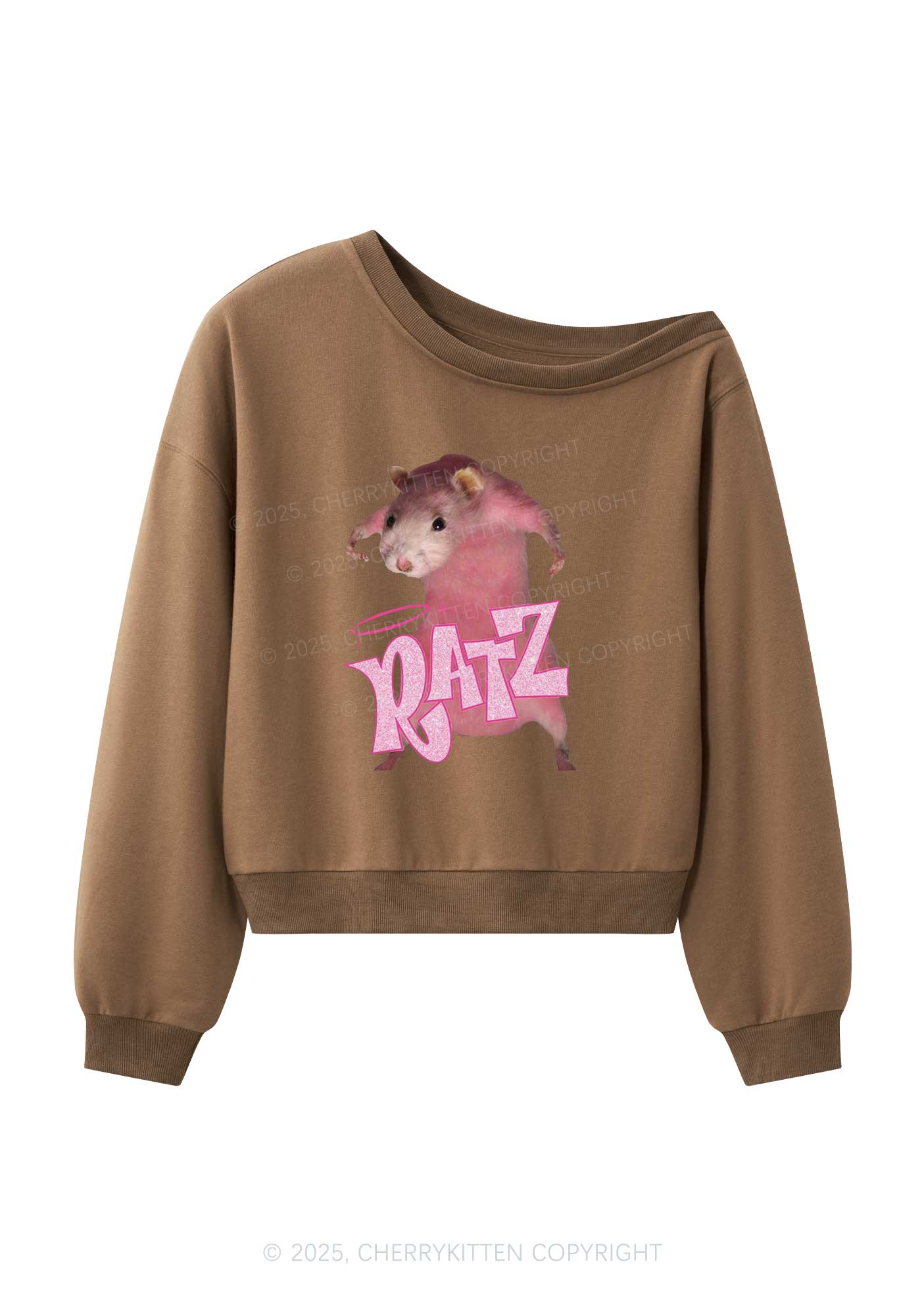 Pink Ratz Y2K Off Shoulder Sweatshirts Cherrykitten - Image 4