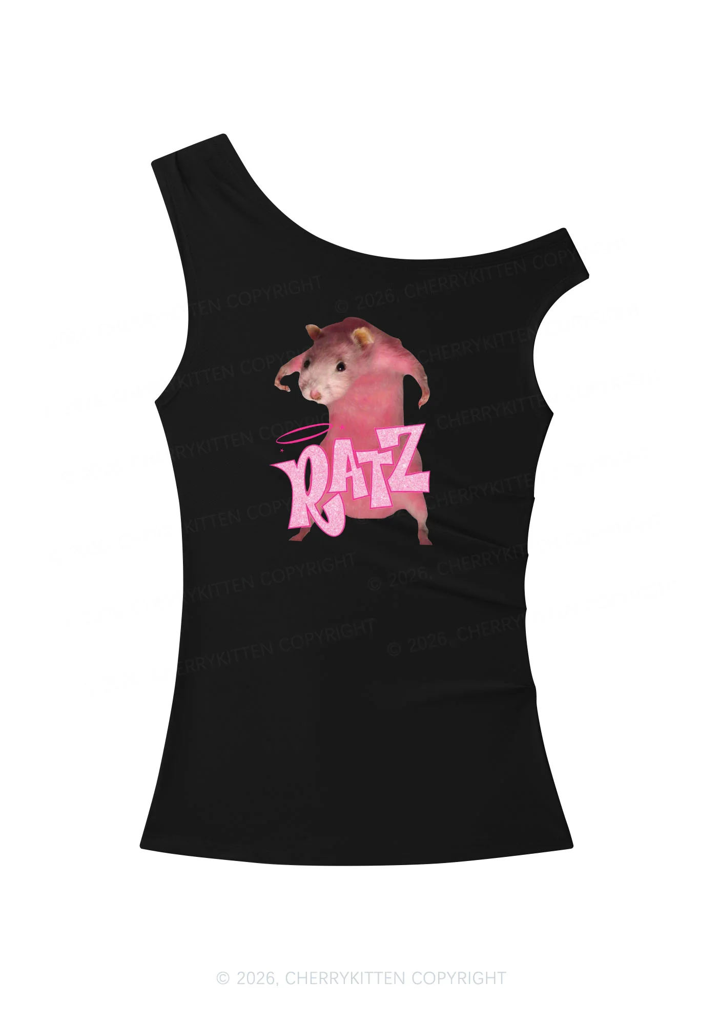 Pink Ratz Y2K Off Shoulder Tank Top Cherrykitten - Image 3