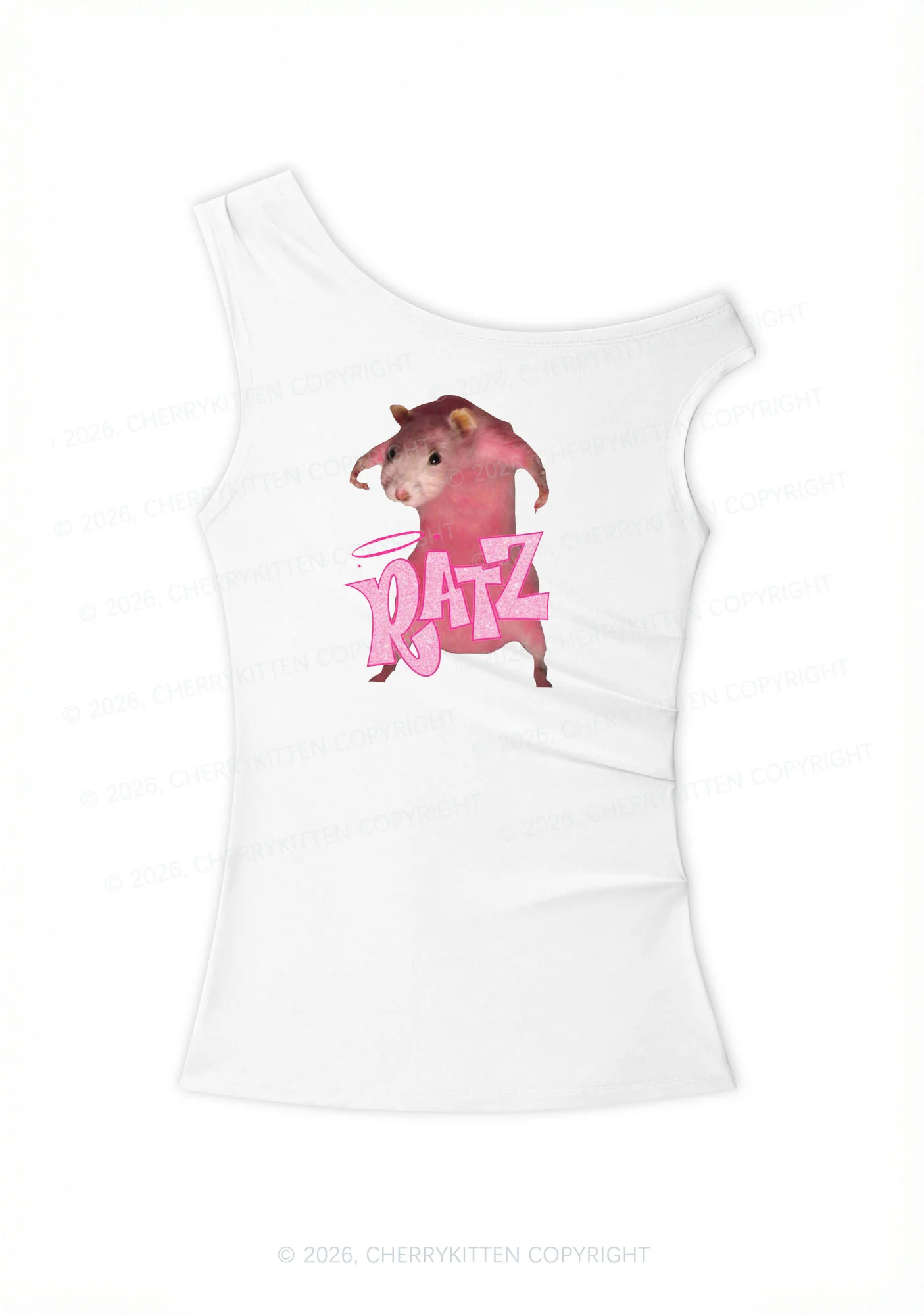 Pink Ratz Y2K Off Shoulder Tank Top Cherrykitten - Image 4