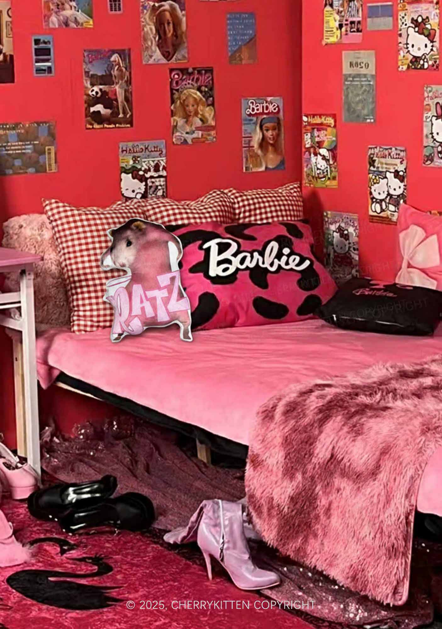 Pink Ratz Y2K Ugly Pillow Cherrykitten - Image 2