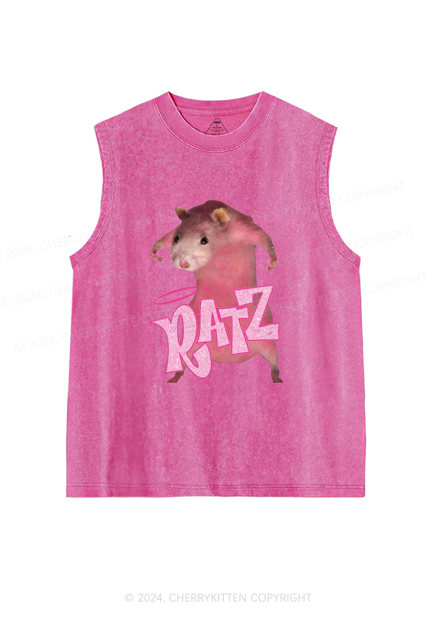 Pink Ratz Y2K Washed Tank Cherrykitten - Image 3