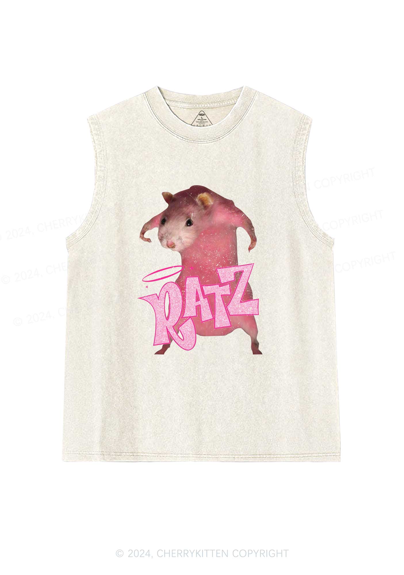 Pink Ratz Y2K Washed Tank Cherrykitten - Image 4