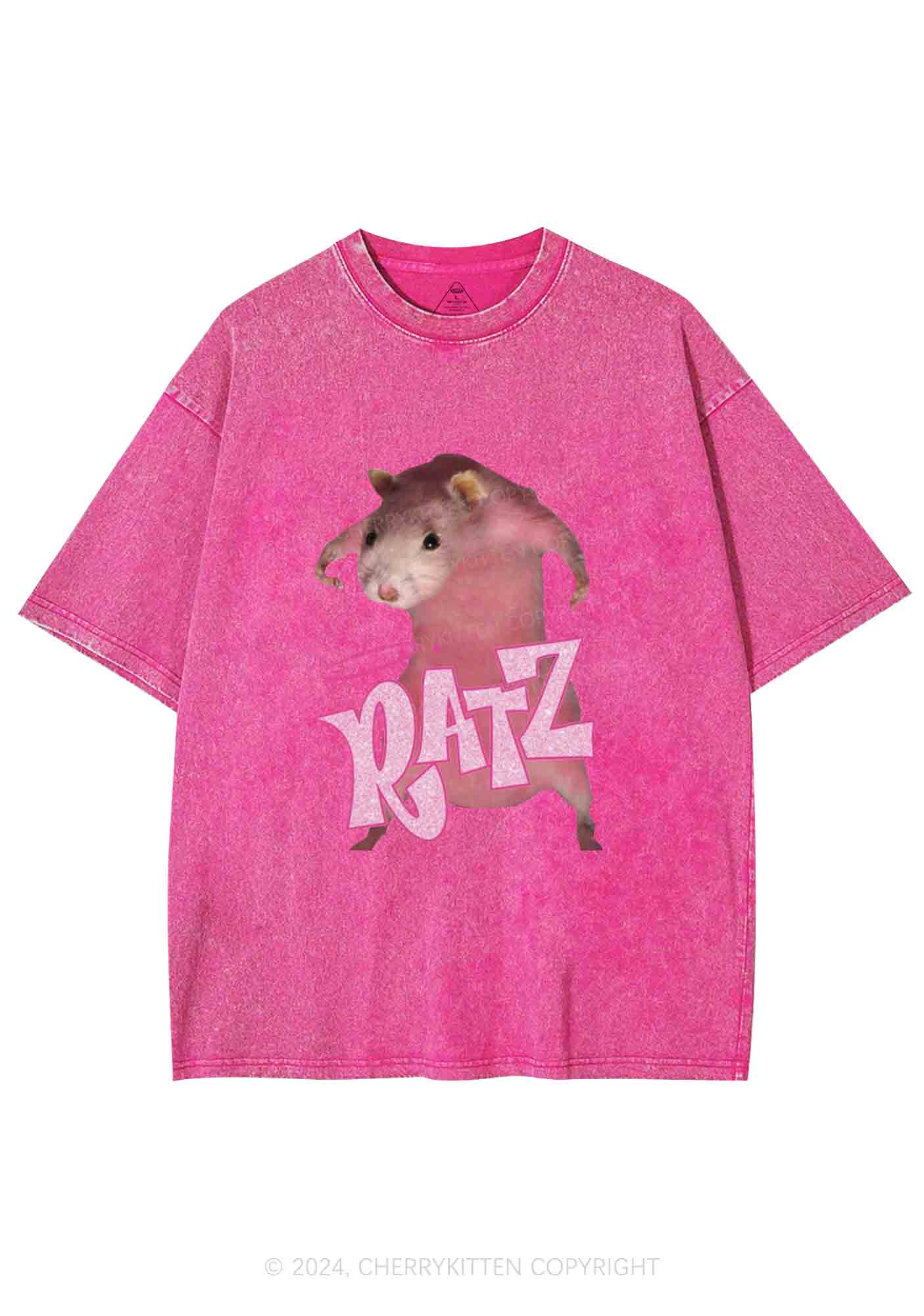 Pink Ratz Y2K Washed Tee Cherrykitten - Image 4