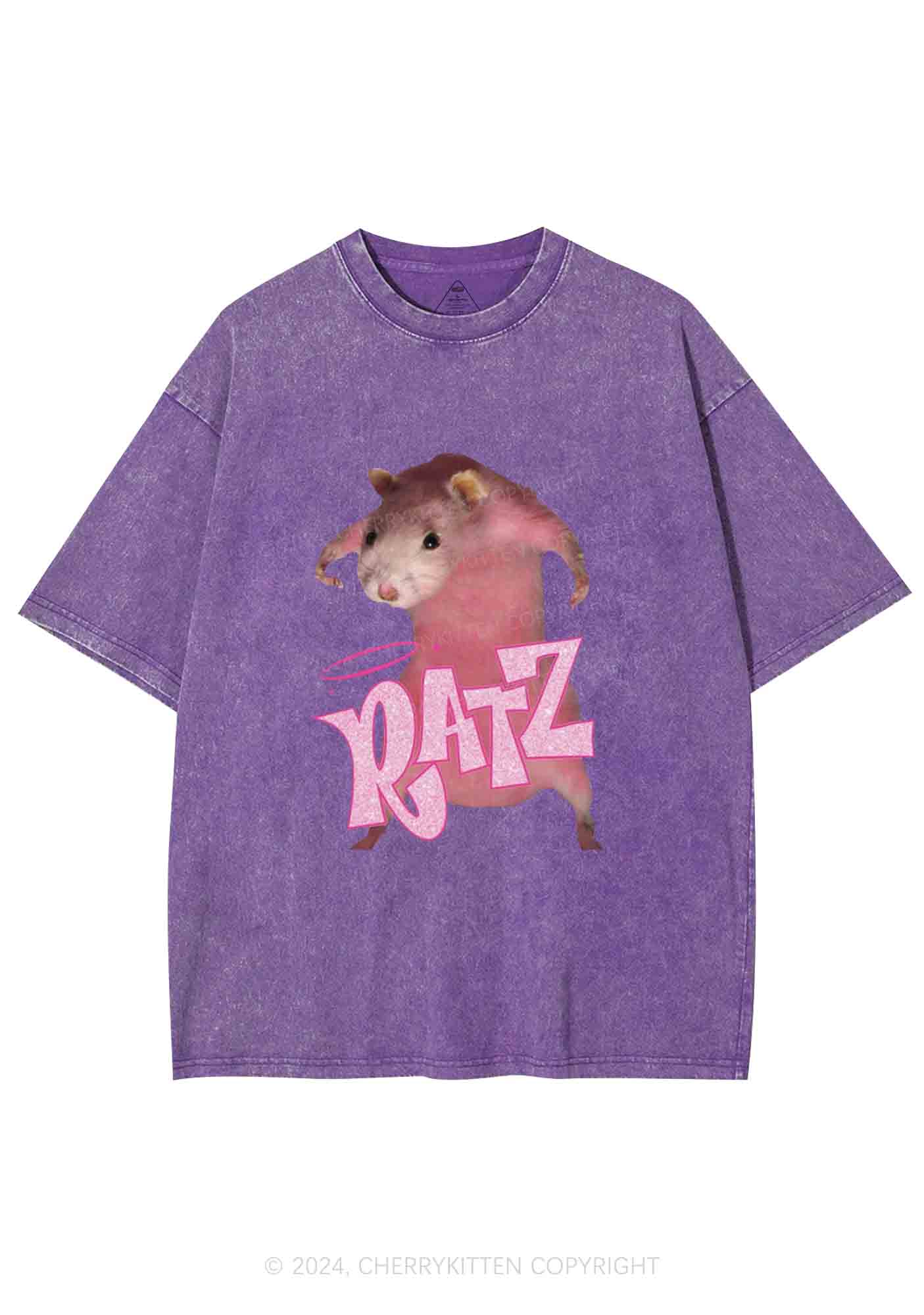 Pink Ratz Y2K Washed Tee Cherrykitten - Image 6