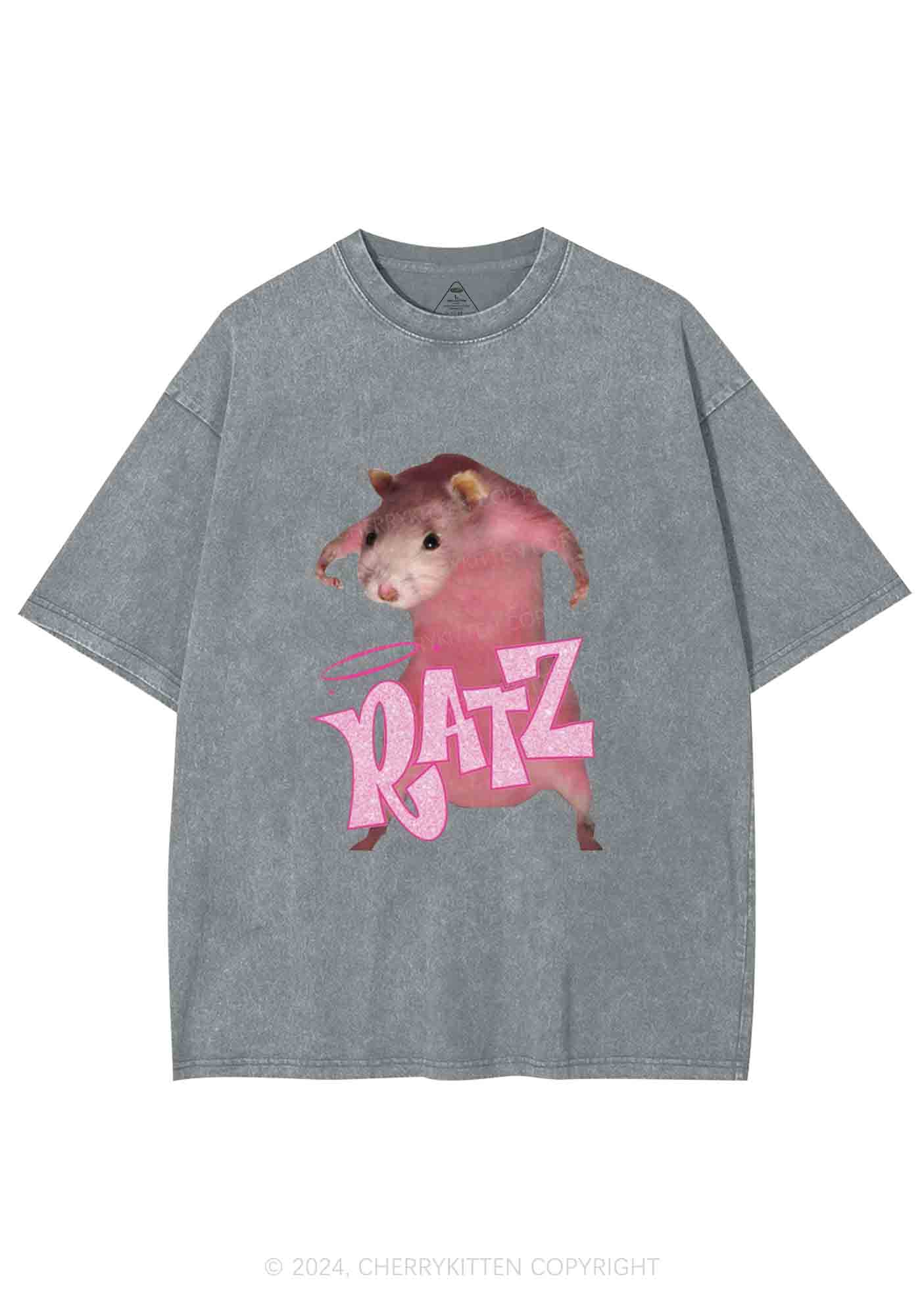 Pink Ratz Y2K Washed Tee Cherrykitten - Image 7