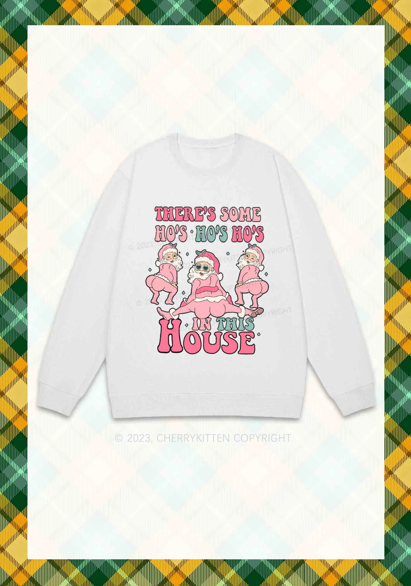 Pink Santas Christmas Y2K Sweatshirt Cherrykitten - Image 3