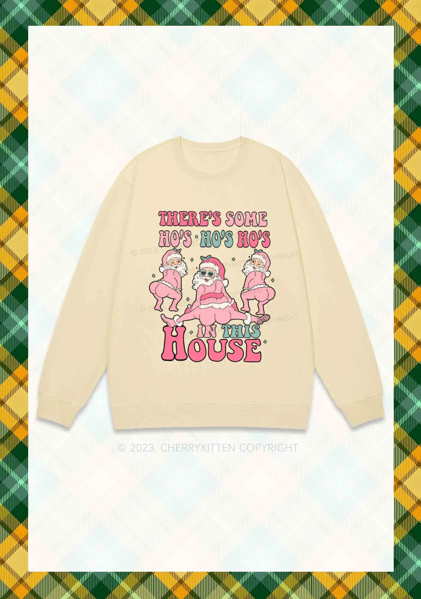 Pink Santas Christmas Y2K Sweatshirt Cherrykitten - Image 4