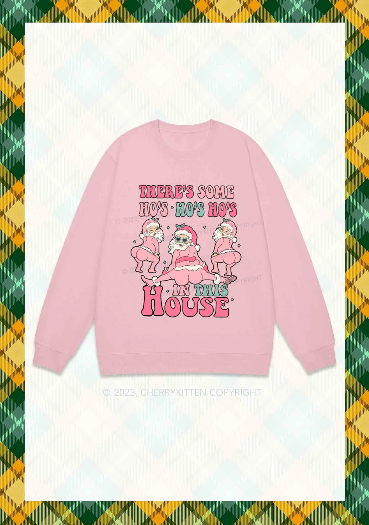 Pink Santas Christmas Y2K Sweatshirt Cherrykitten - Image 5