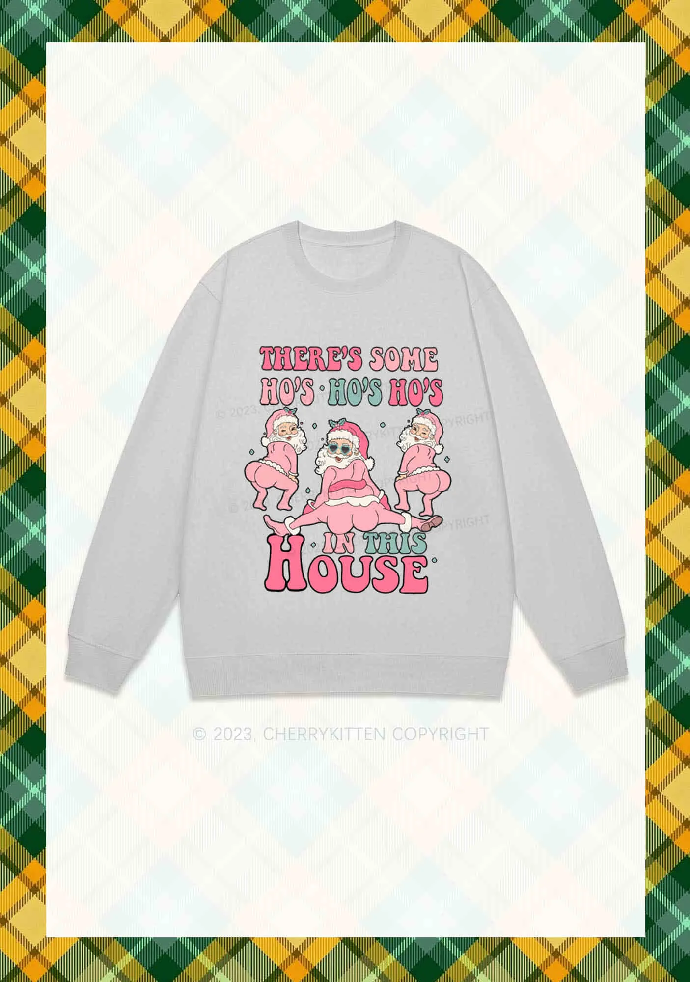 Pink Santas Christmas Y2K Sweatshirt Cherrykitten - Image 6