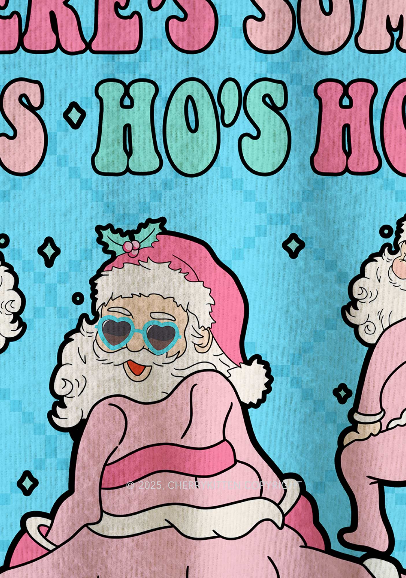 Pink Santas Y2K Christmas Knit Sweatshirt Cherrykitten - Image 6