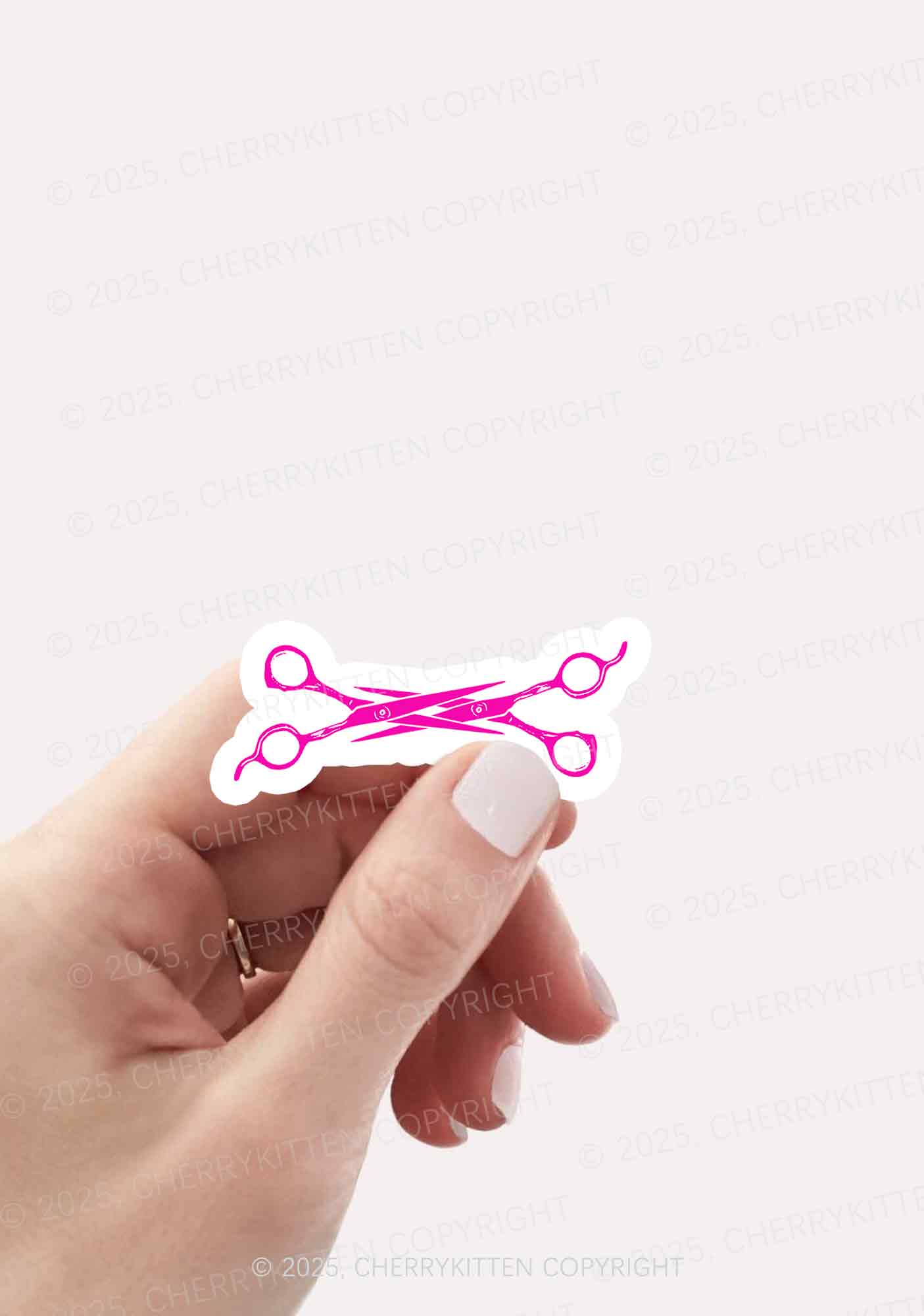 Pink Scissor Pride 1Pc Y2K Sticker Cherrykitten - Image 2