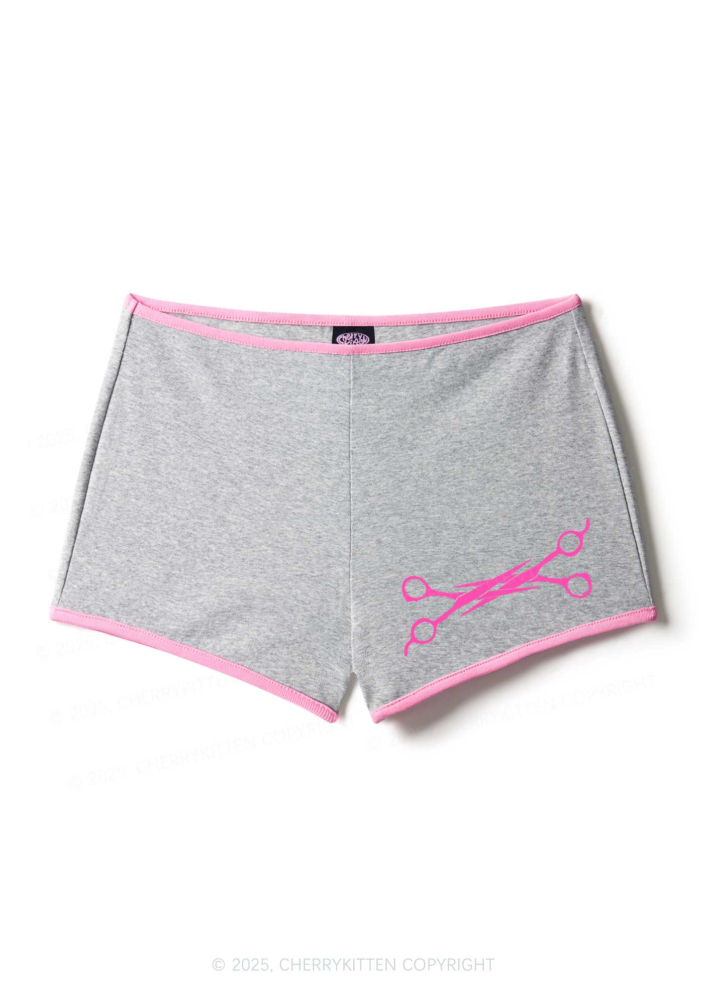 Pink Scissor Pride Y2K Booty Shorts Cherrykitten - Image 3