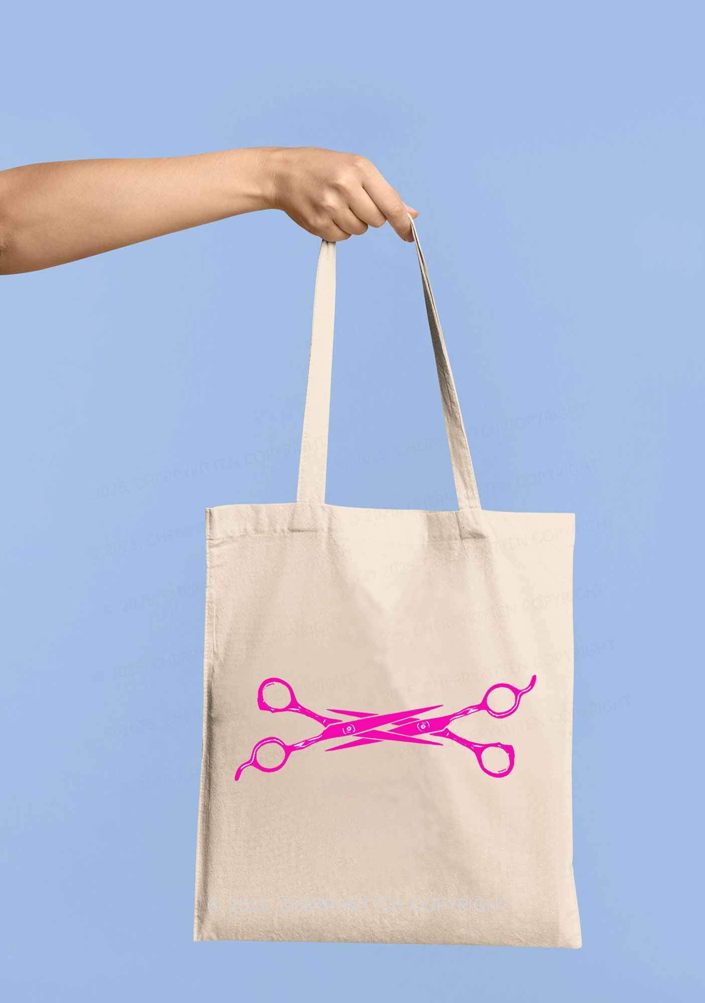 Pink Scissor Pride Y2K Canvas Tote Bag Cherrykitten - Image 2