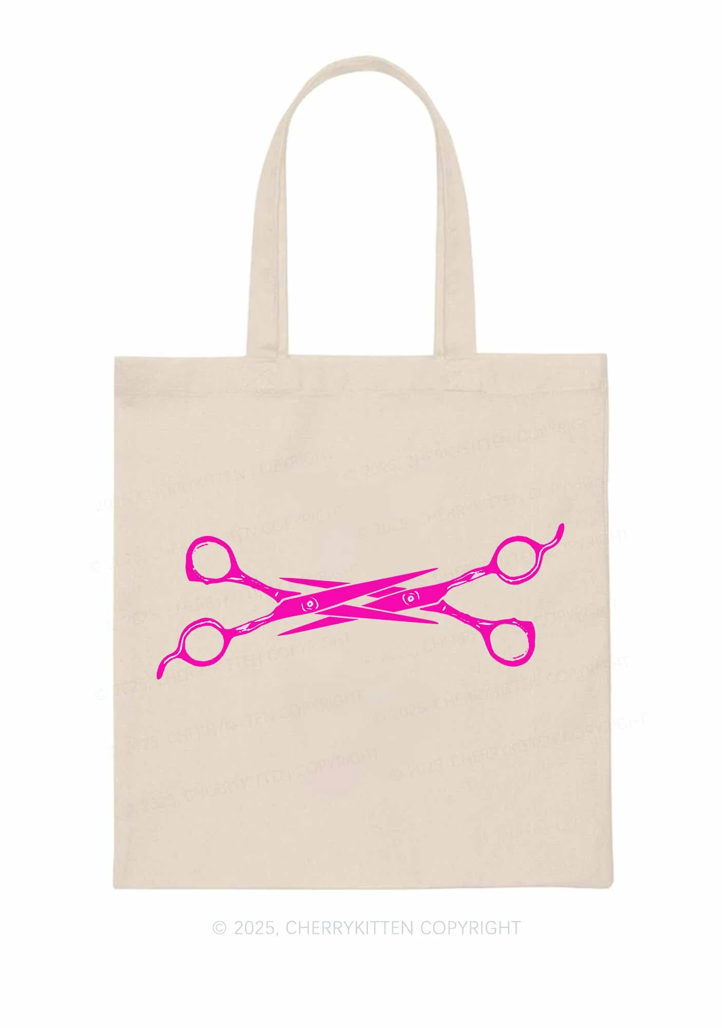 Pink Scissor Pride Y2K Canvas Tote Bag Cherrykitten - Image 3