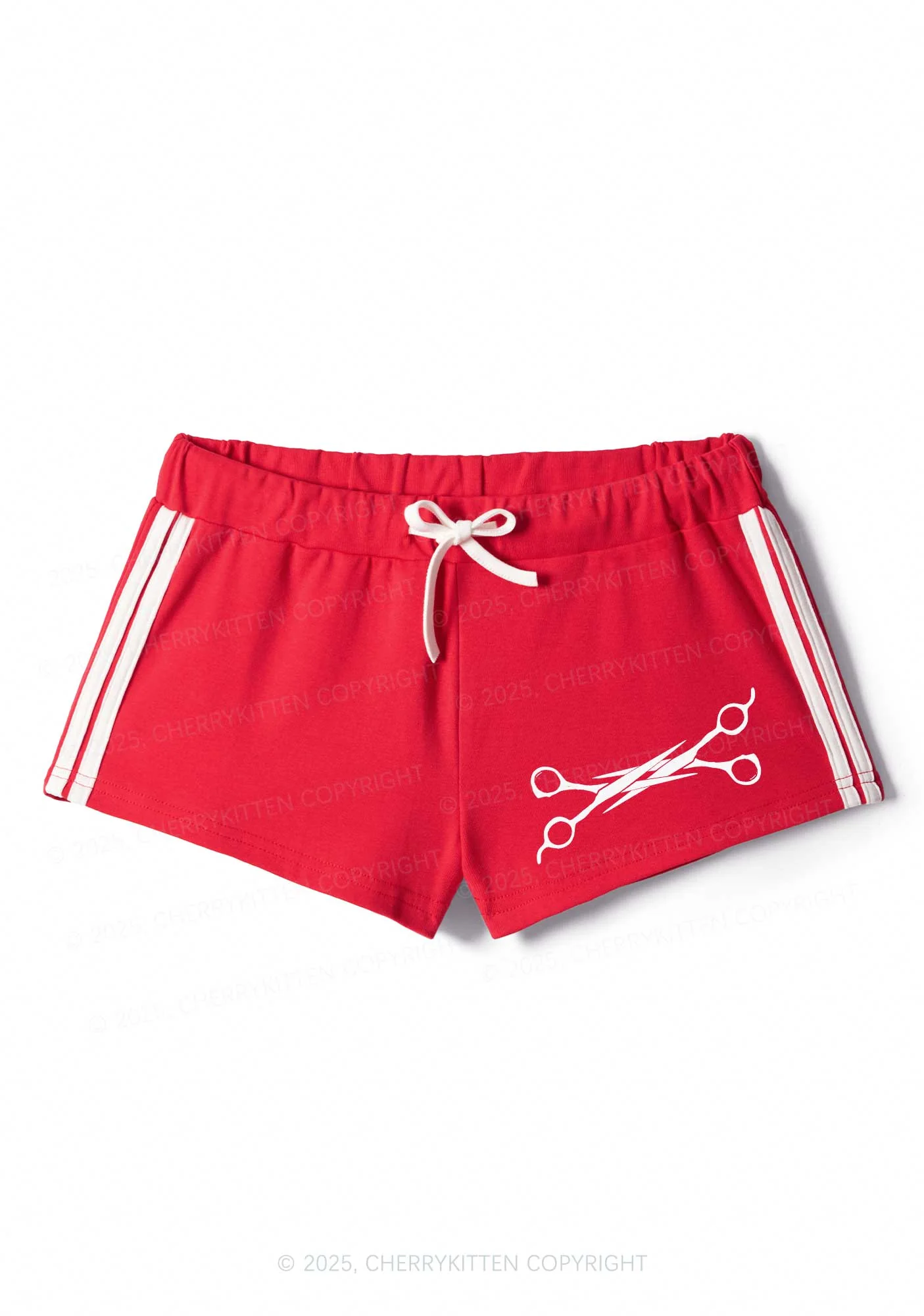 Pink Scissor Pride Y2K Drawstring Mini Shorts Cherrykitten - Image 3