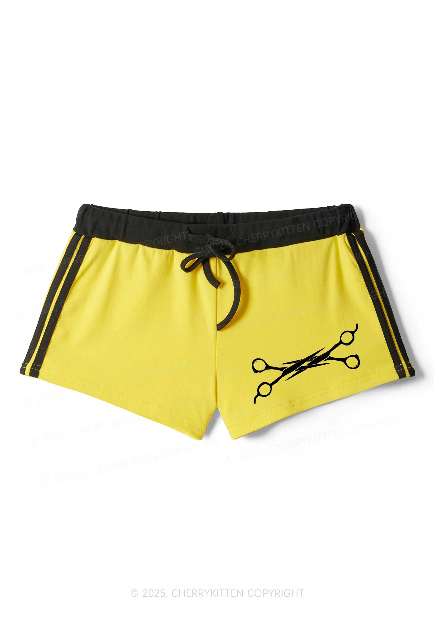 Pink Scissor Pride Y2K Drawstring Mini Shorts Cherrykitten - Image 4