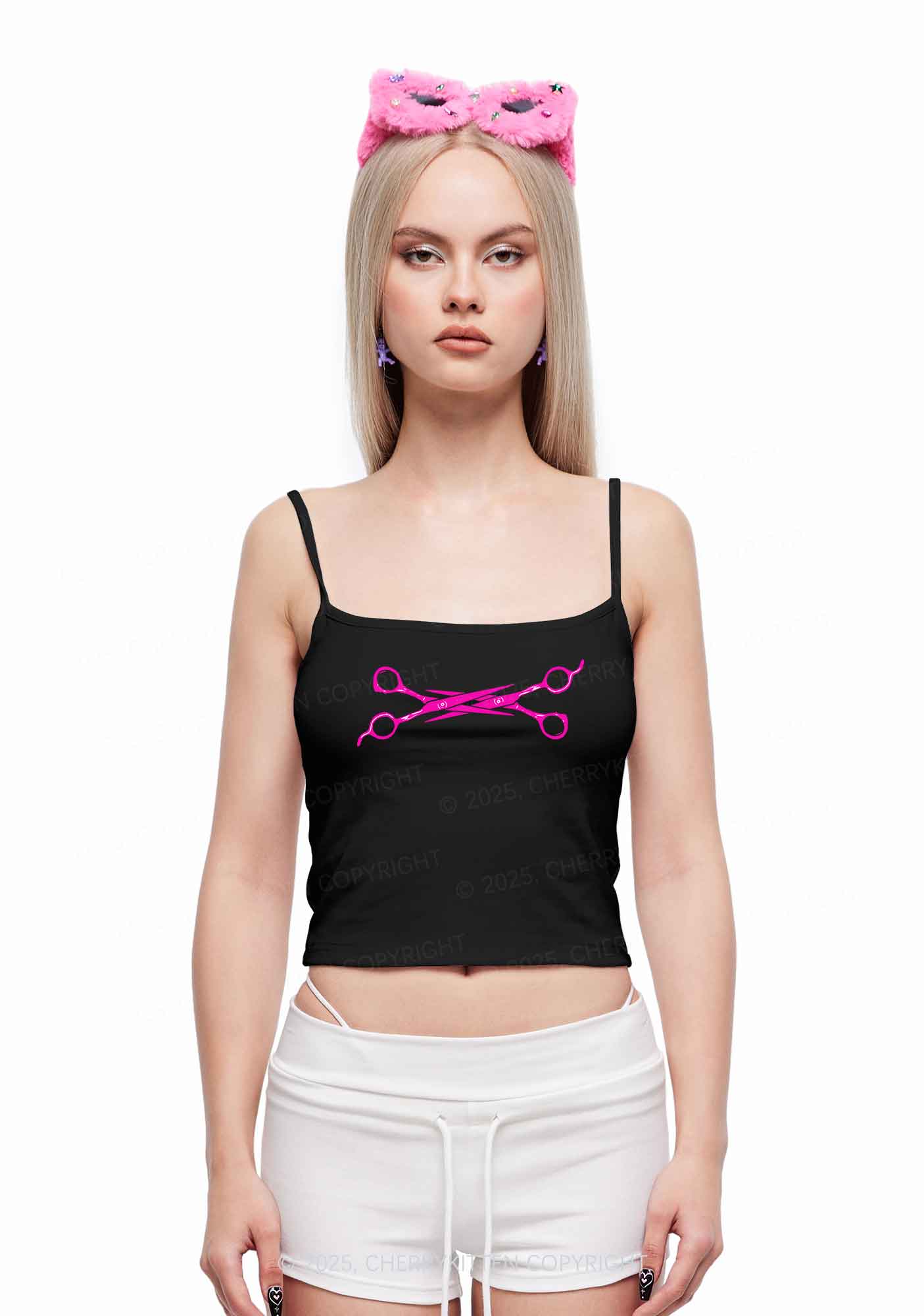 Pink Scissor Pride Y2K Spaghetti Strap Cami Cherrykitten - Image 2