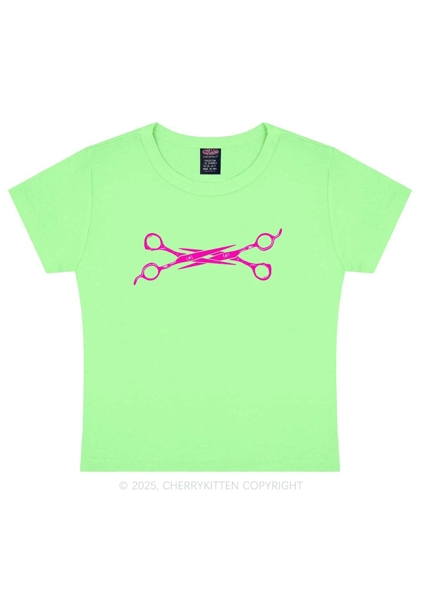 Pink Scissor Y2K Baby Tee Cherrykitten - Image 13