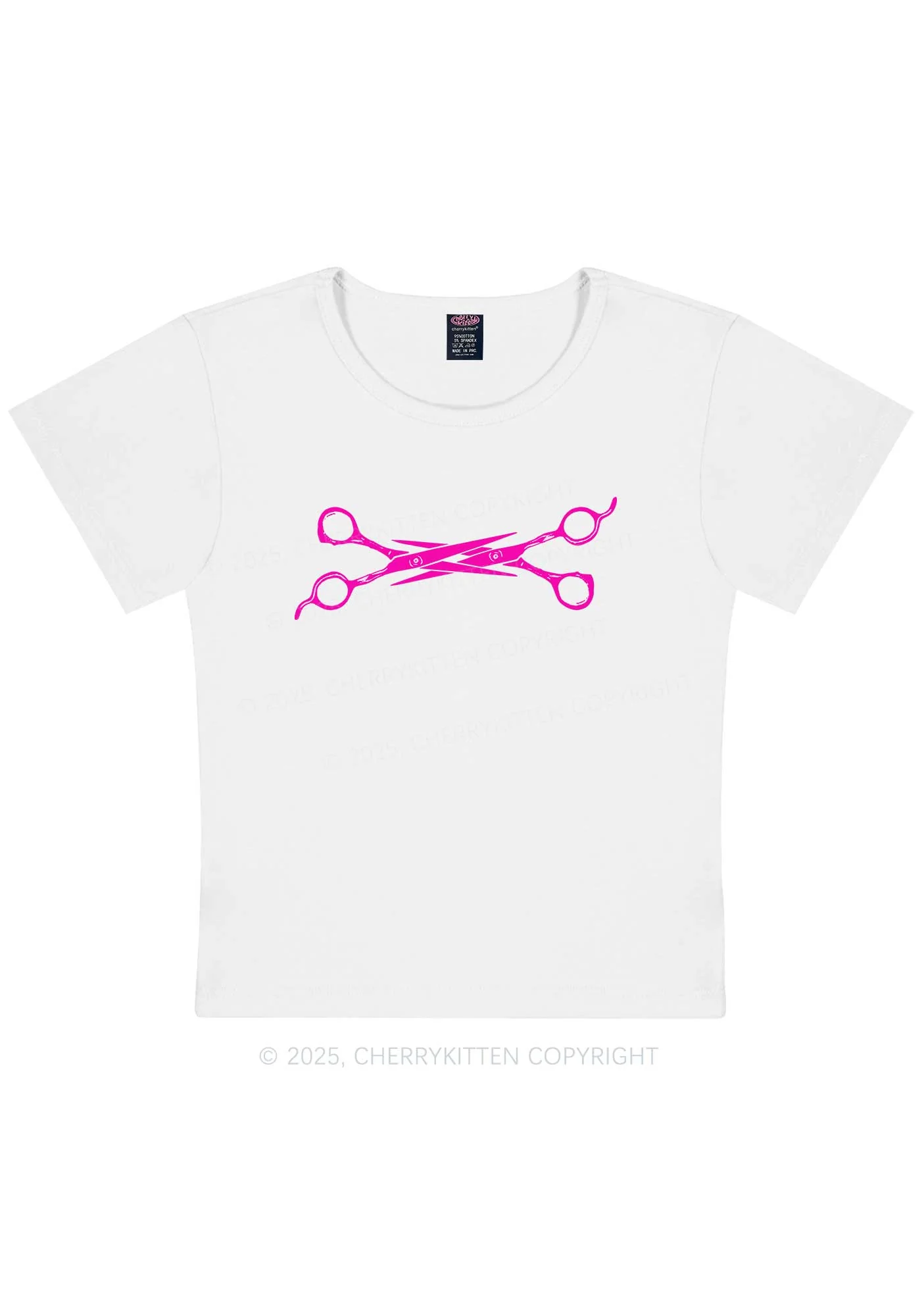 Pink Scissor Y2K Baby Tee Cherrykitten - Image 4