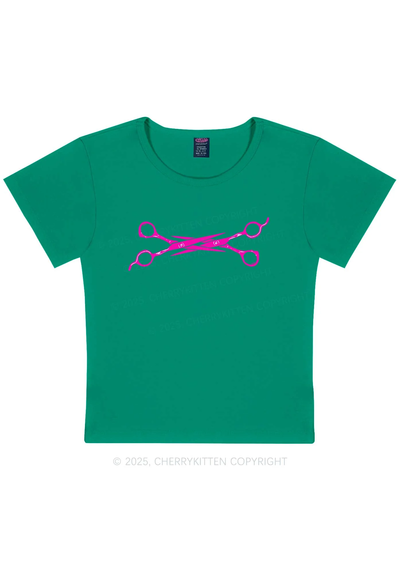 Pink Scissor Y2K Baby Tee Cherrykitten - Image 9