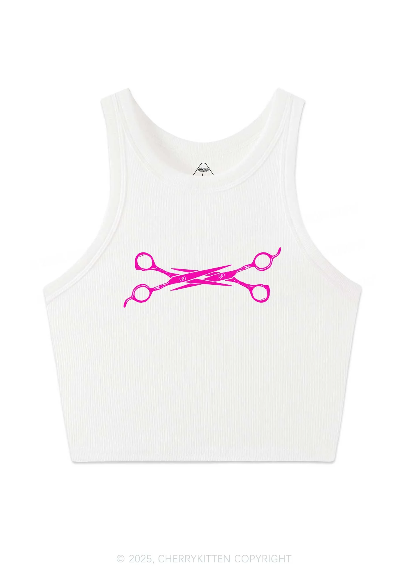 Pink Scissor Y2K Crop Tank Top Cherrykitten - Image 3