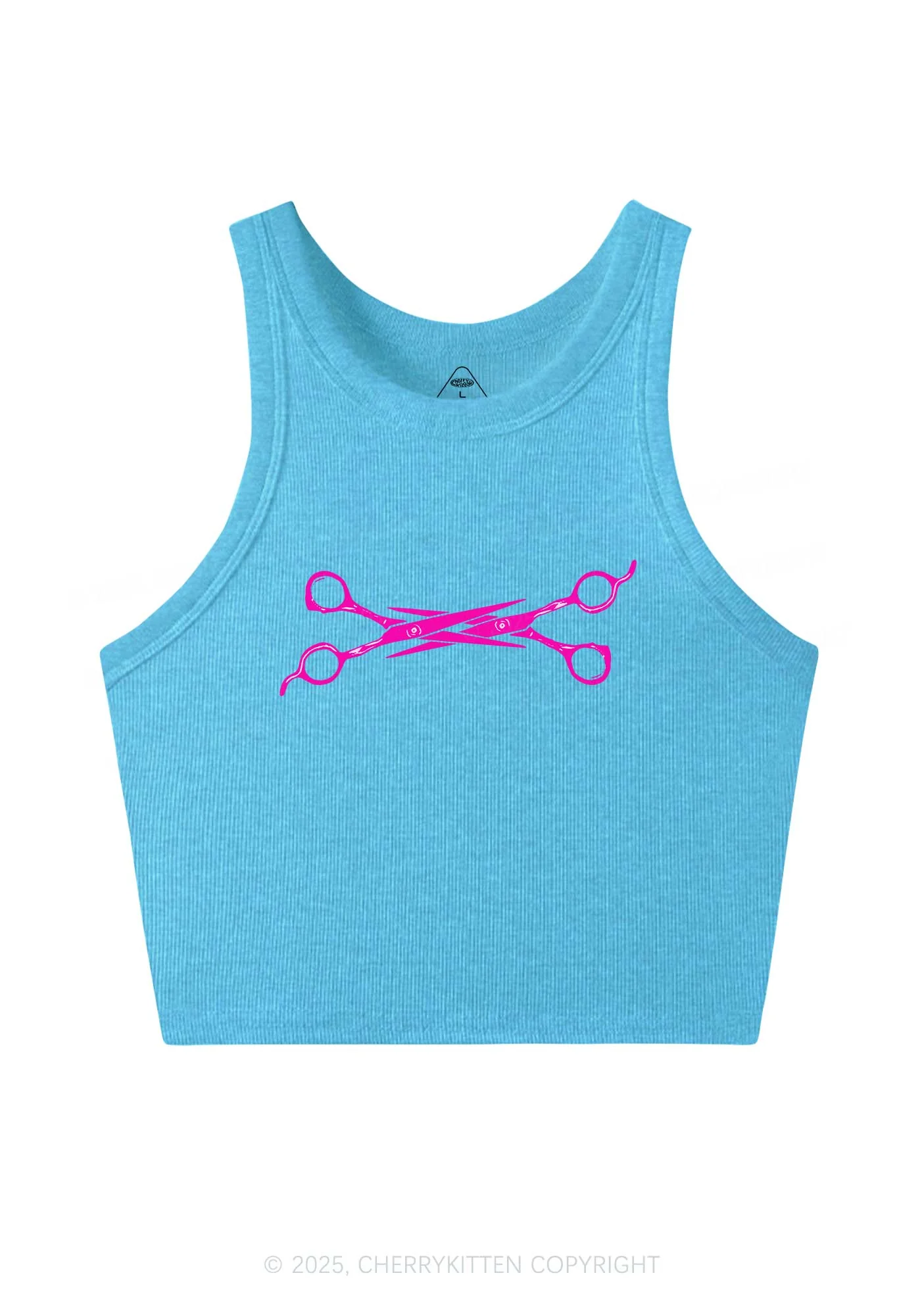 Pink Scissor Y2K Crop Tank Top Cherrykitten - Image 4