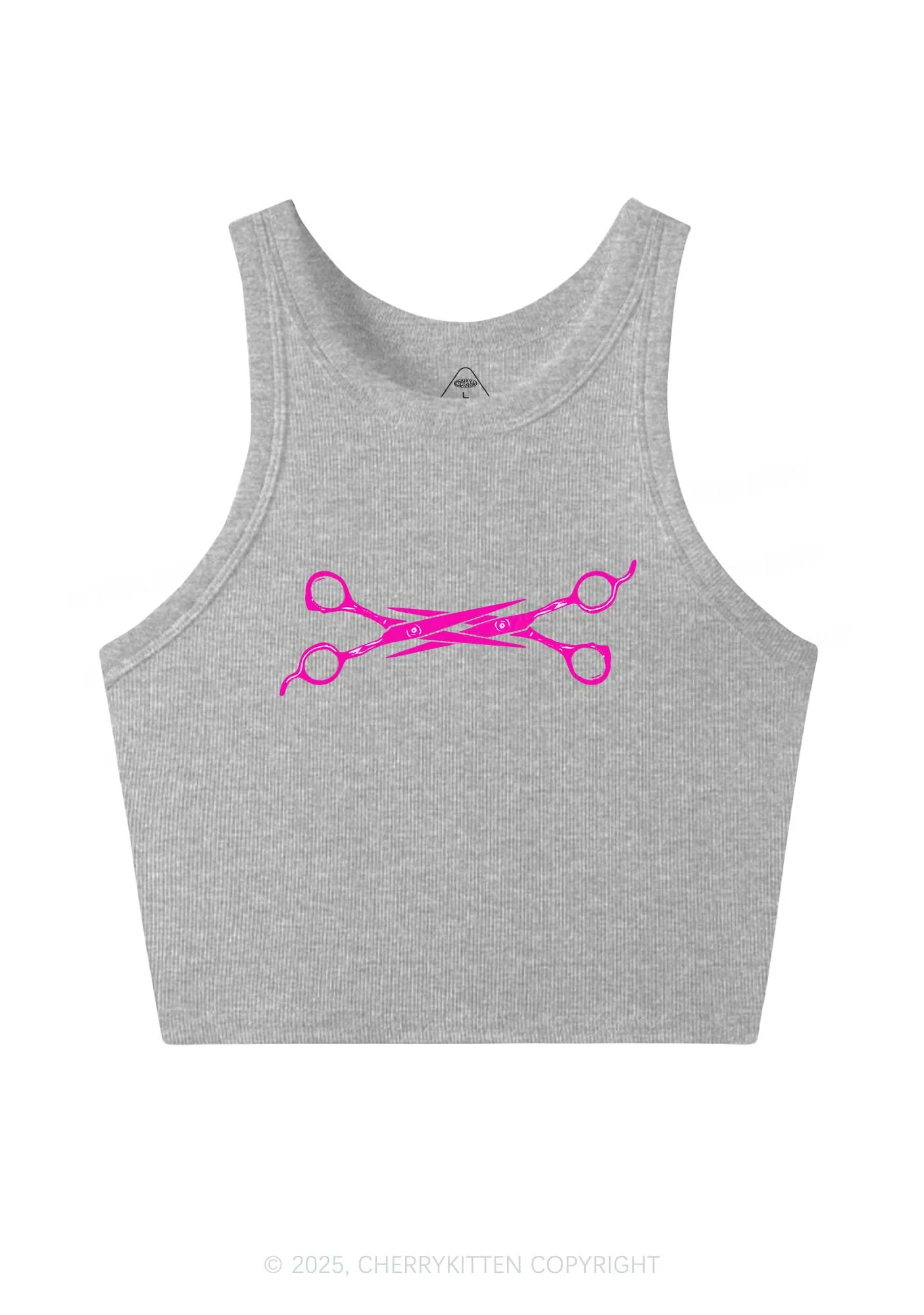 Pink Scissor Y2K Crop Tank Top Cherrykitten - Image 5