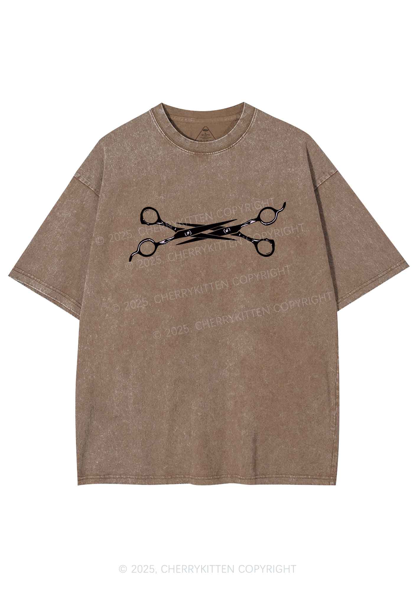 Pink Scissor Y2K Shirts Washed Tee Cherrykitten - Image 6
